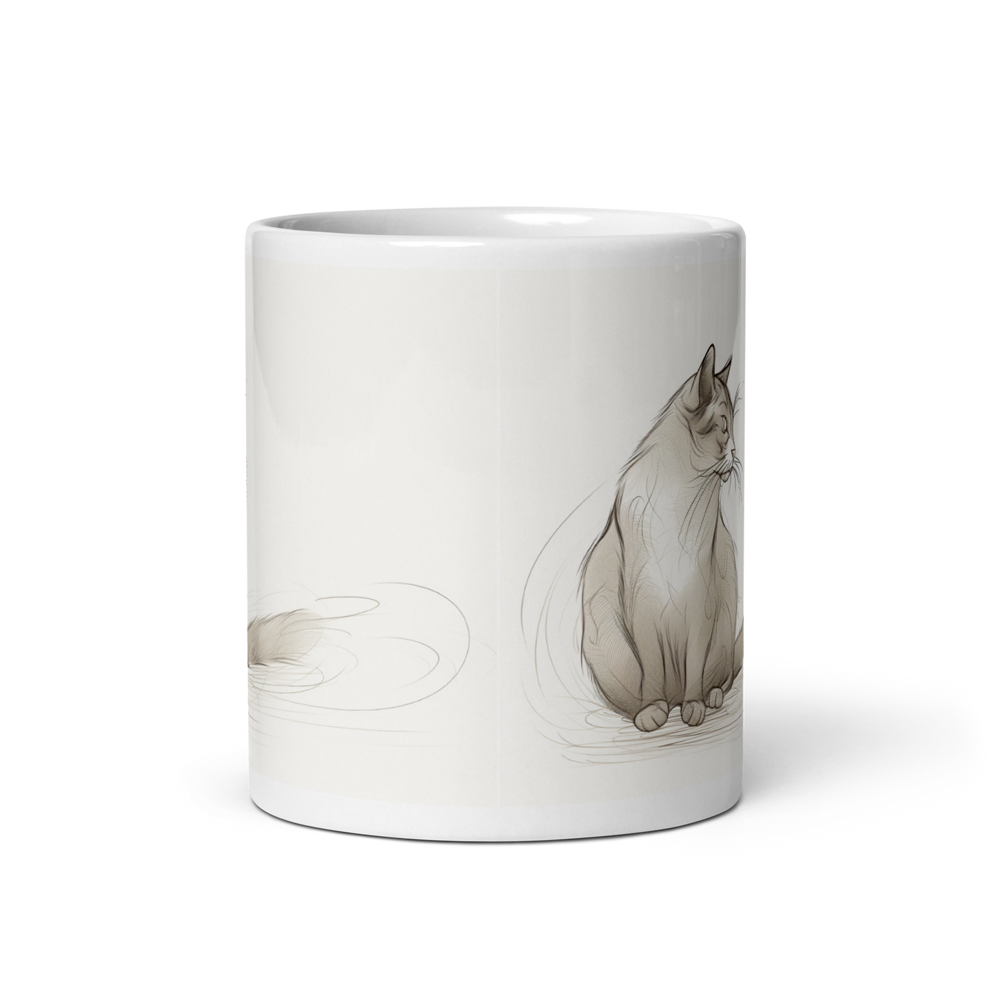 Grey Cat Pencil Sketch Mug