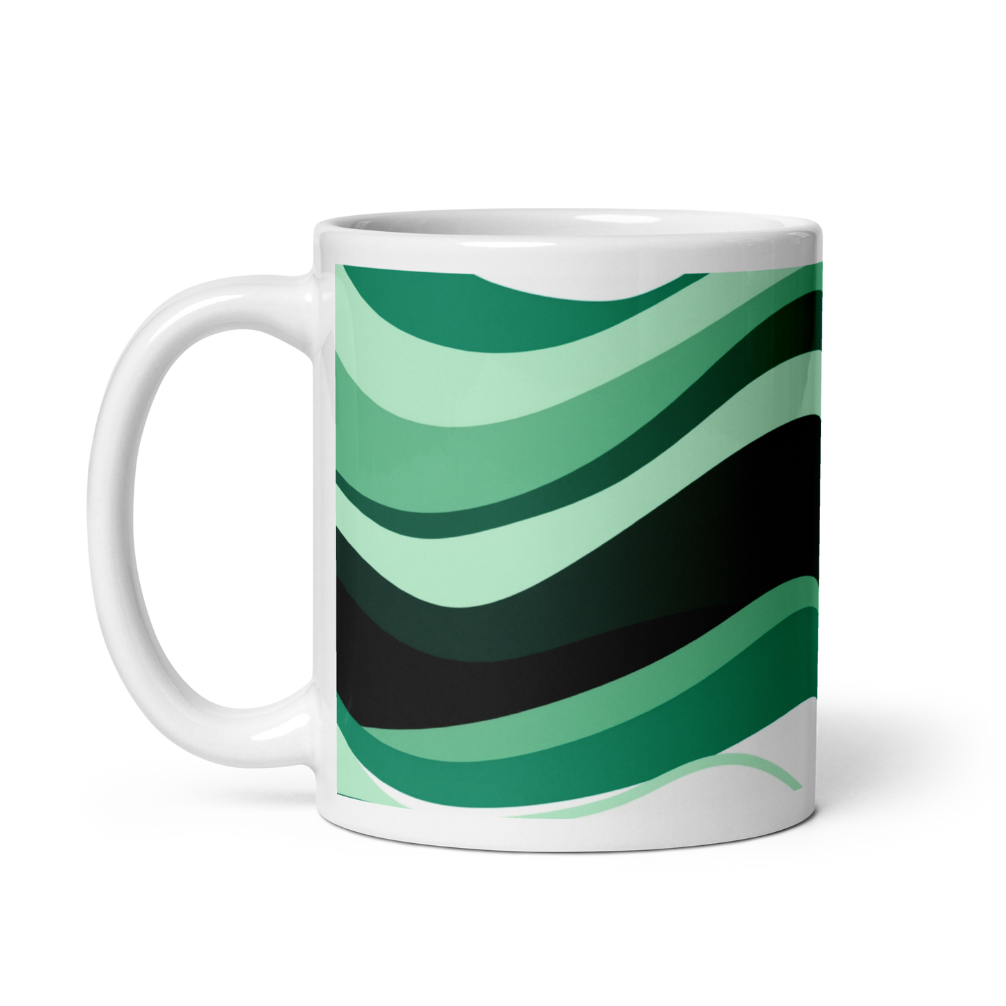 Wavy Green Pattern Mug