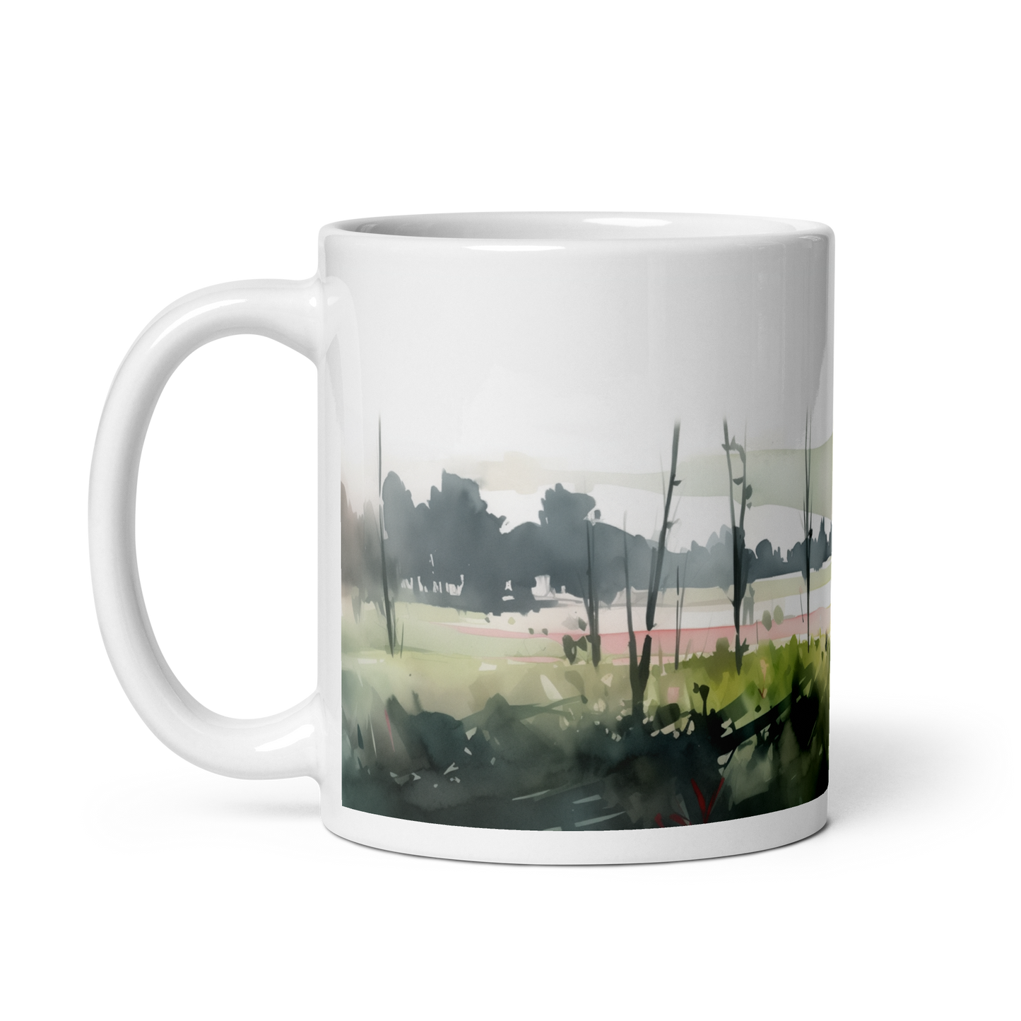 Watercolour Bunnies In A Field Painting Mug