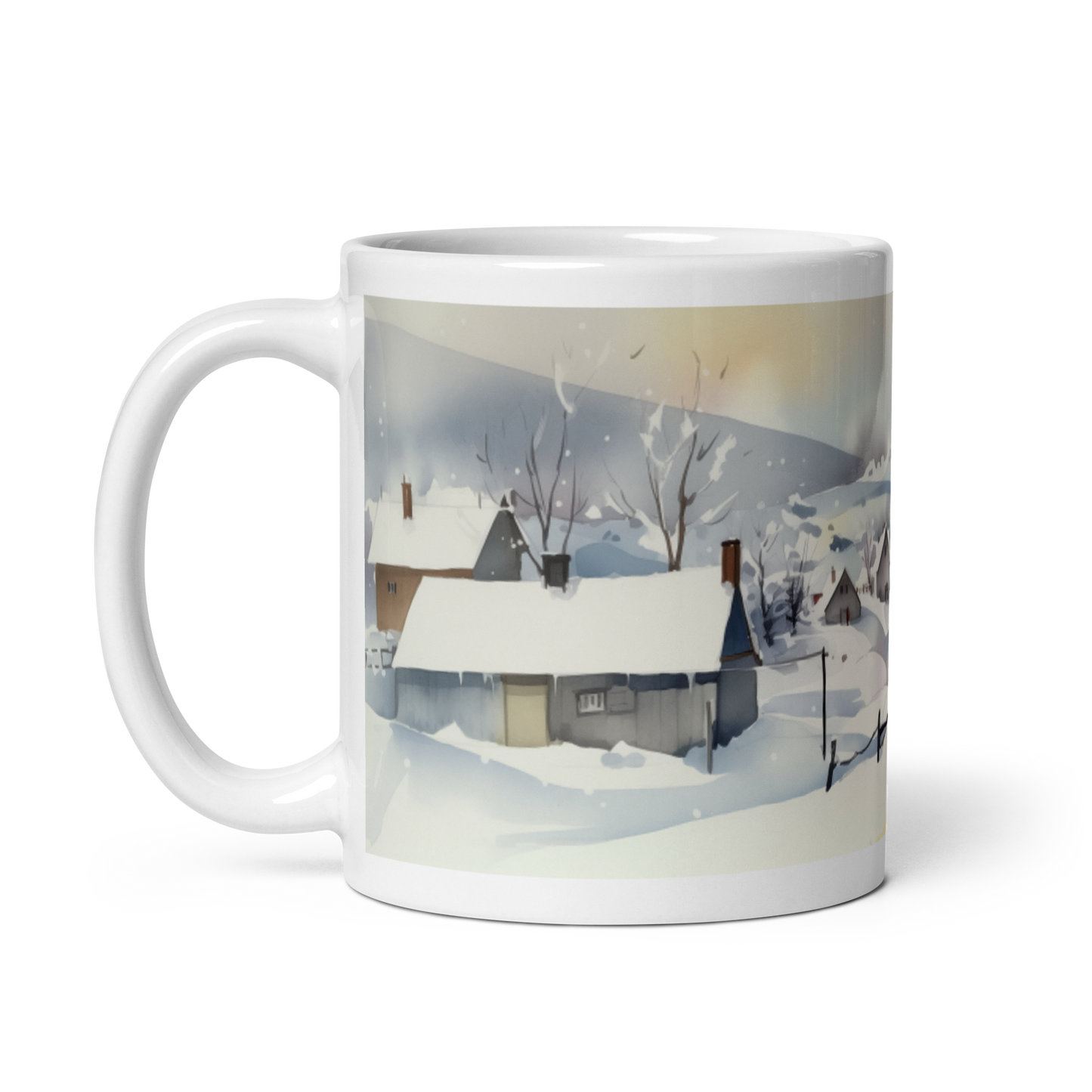 Winter Village Watercolour Mug