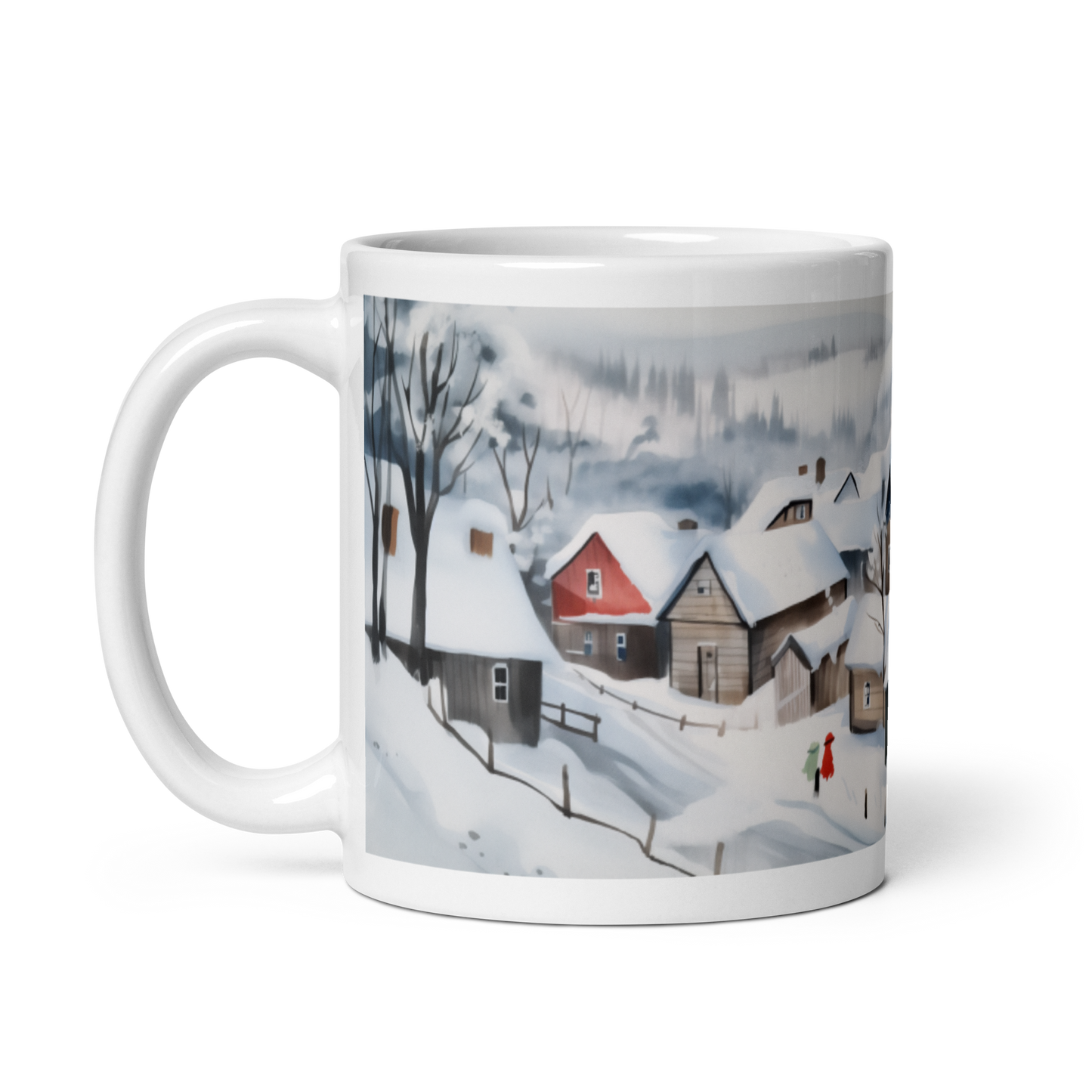 Watercolour Winter Village Mug