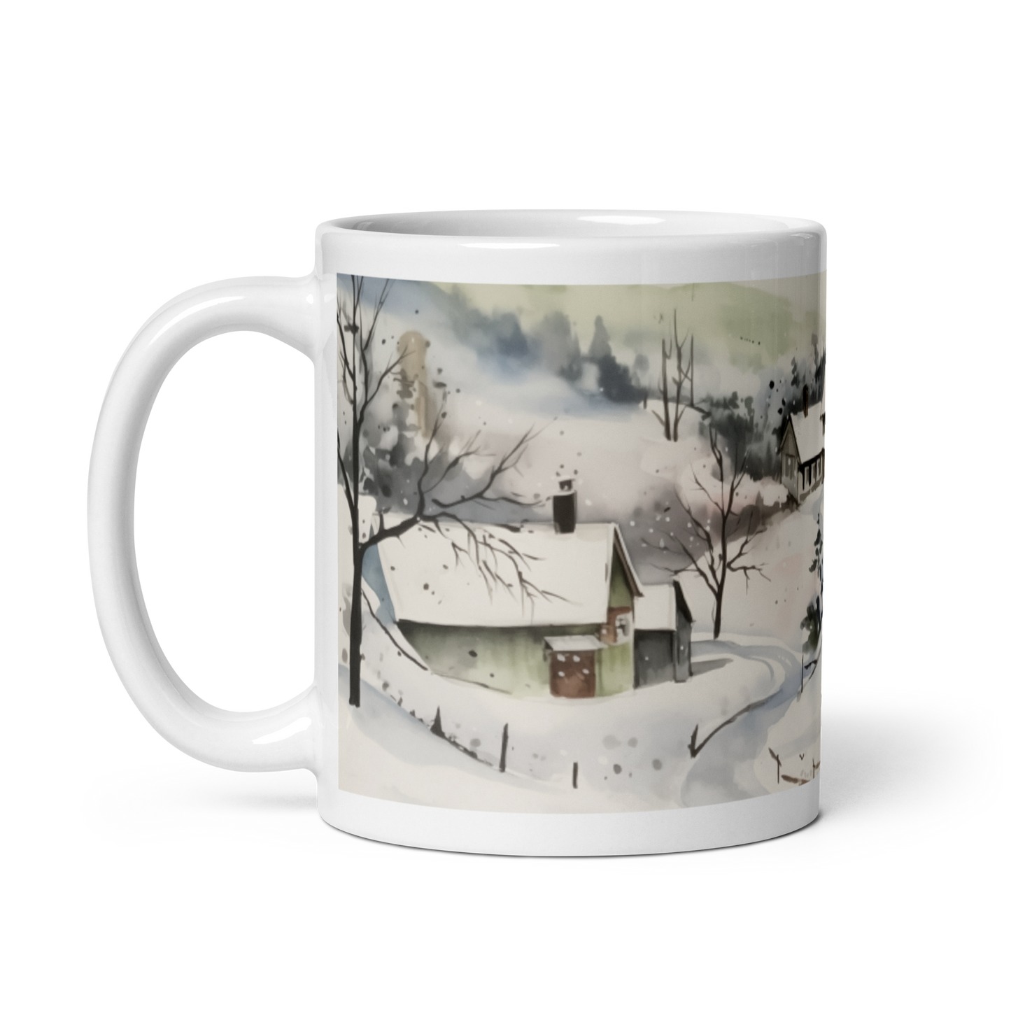 Winter Scene Watercolour Mug