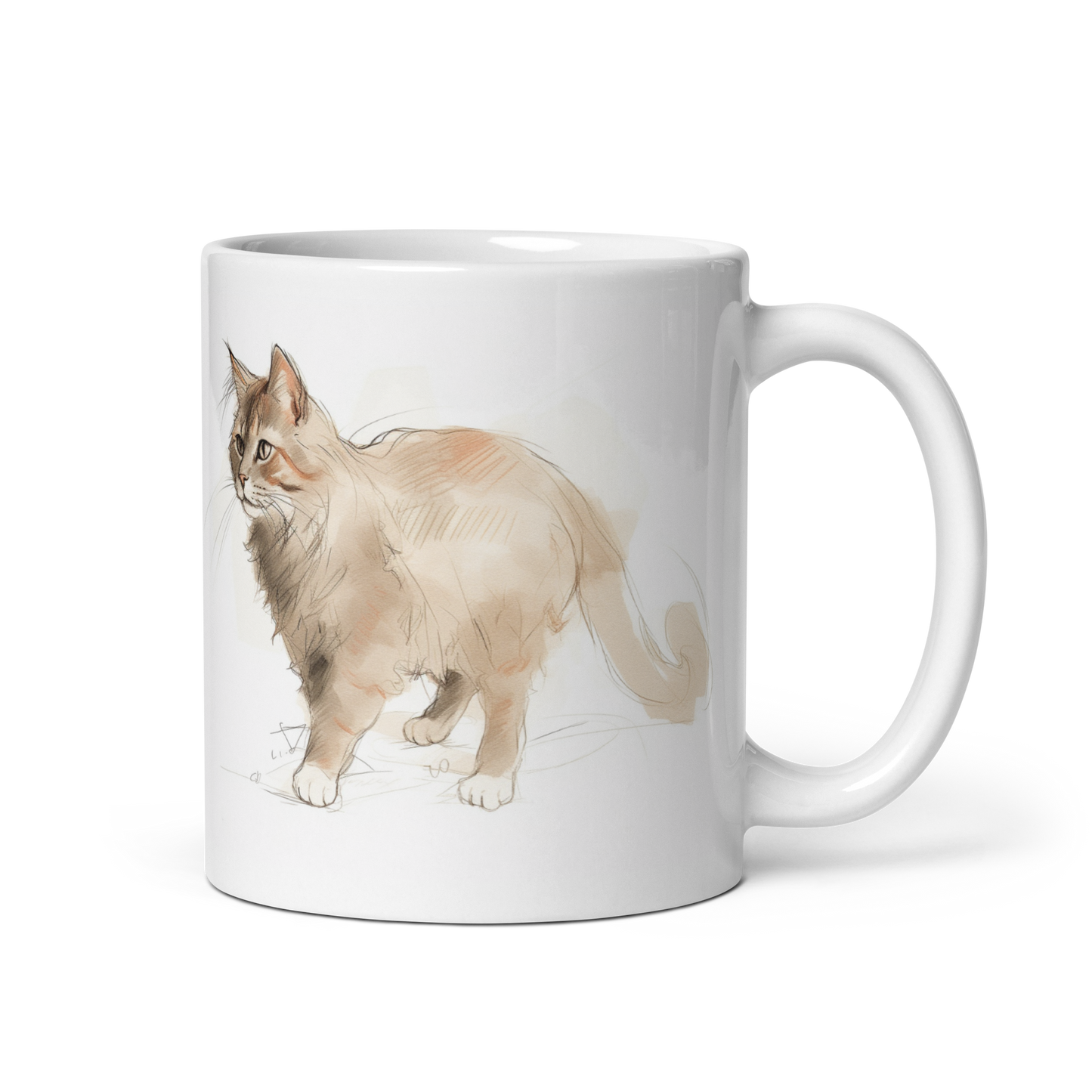 Pencil Sketch Cat Mug