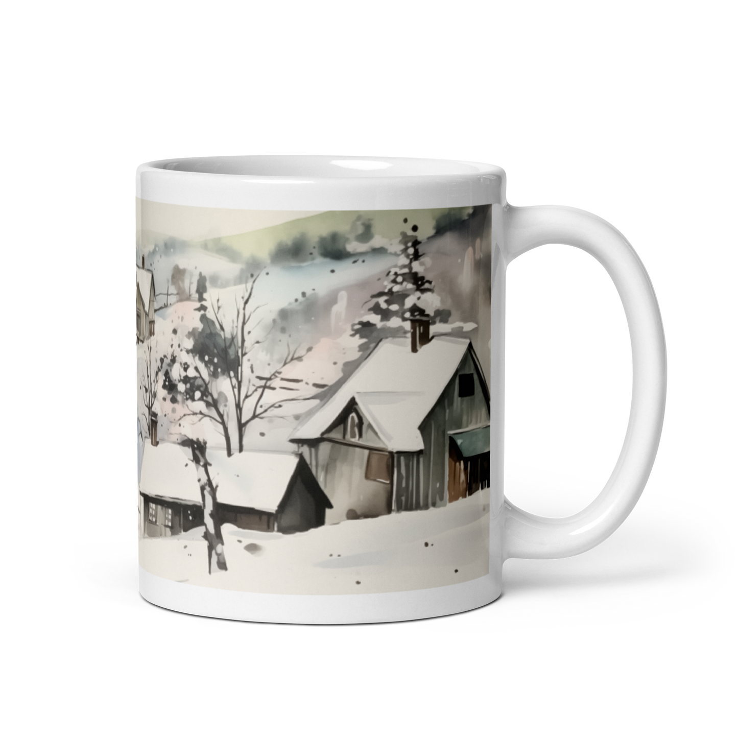 Winter Scene Watercolour Mug