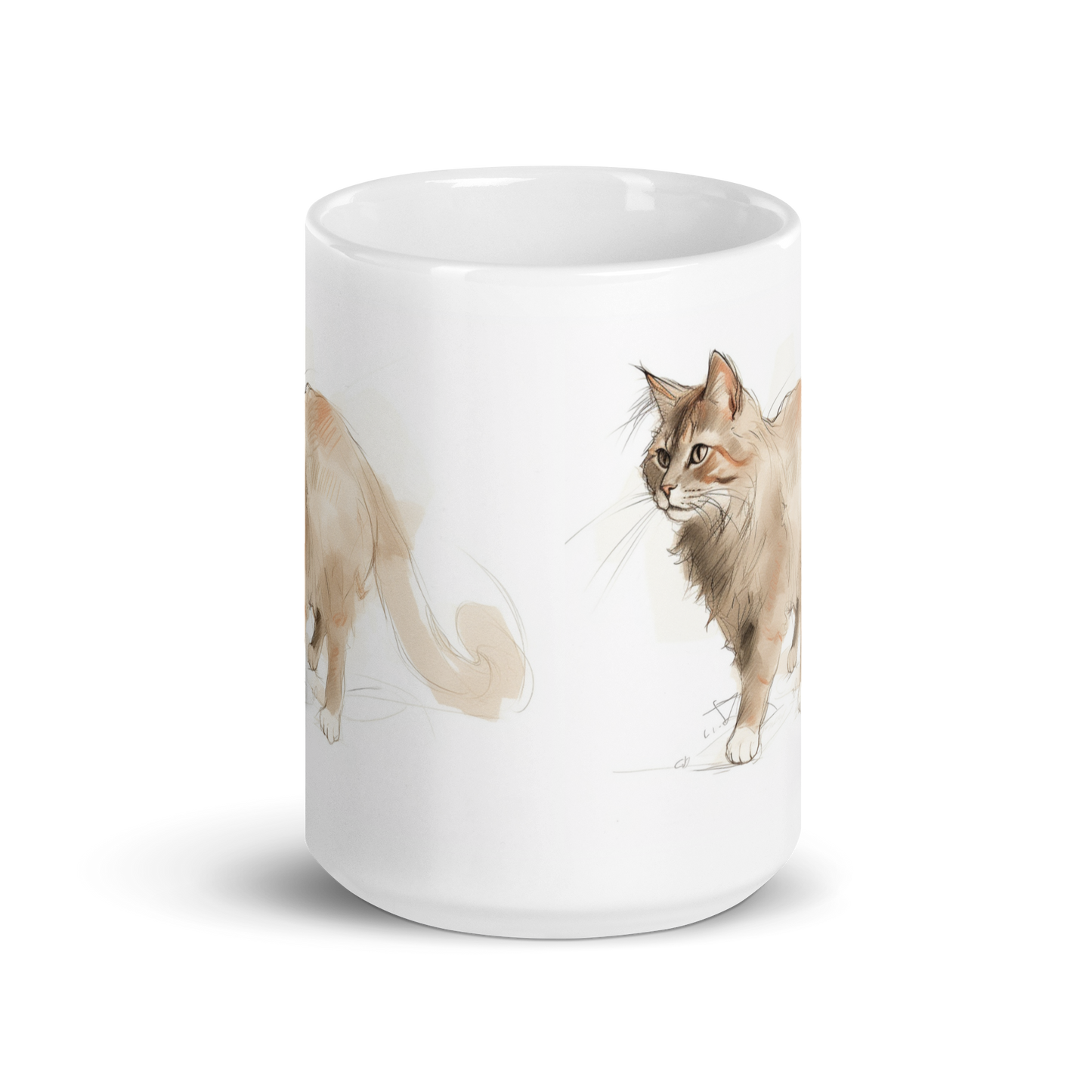 Pencil Sketch Cat Mug