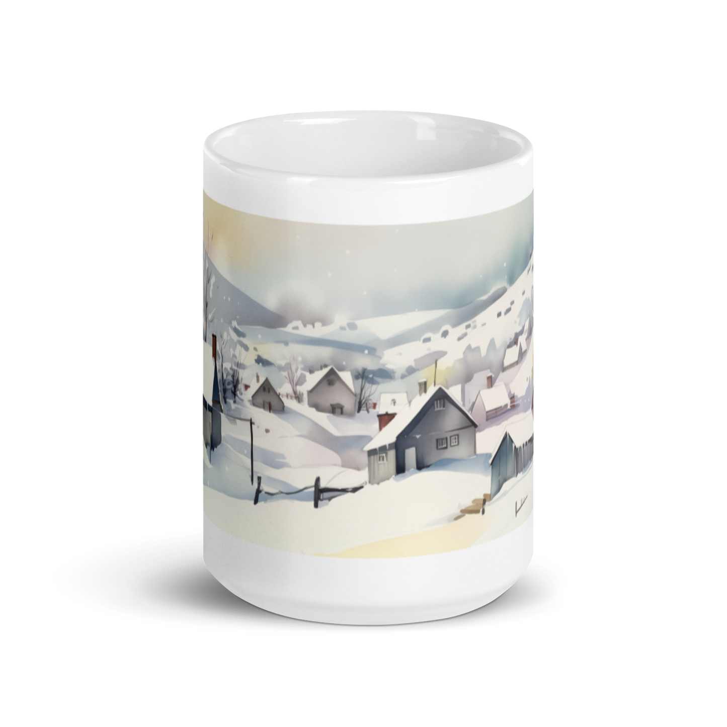 Winter Village Watercolour Mug