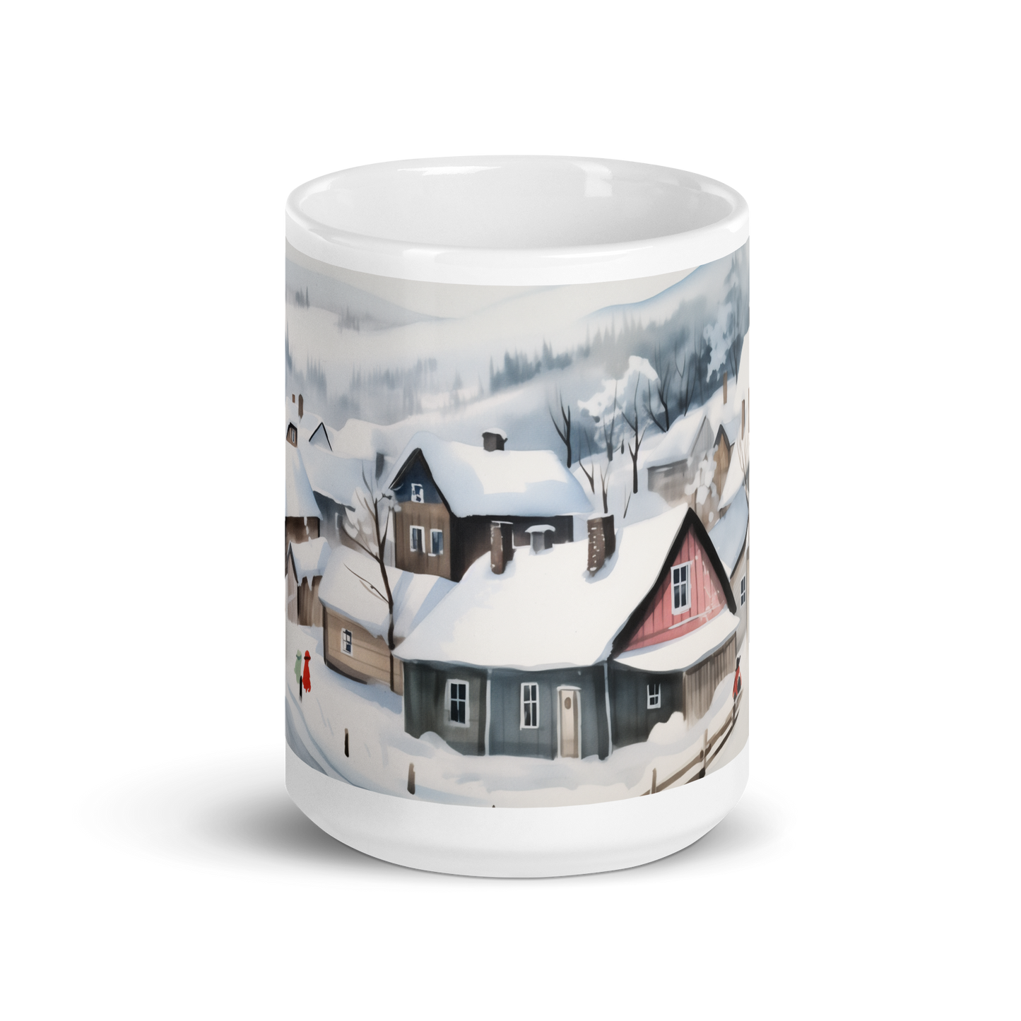 Watercolour Winter Village Mug