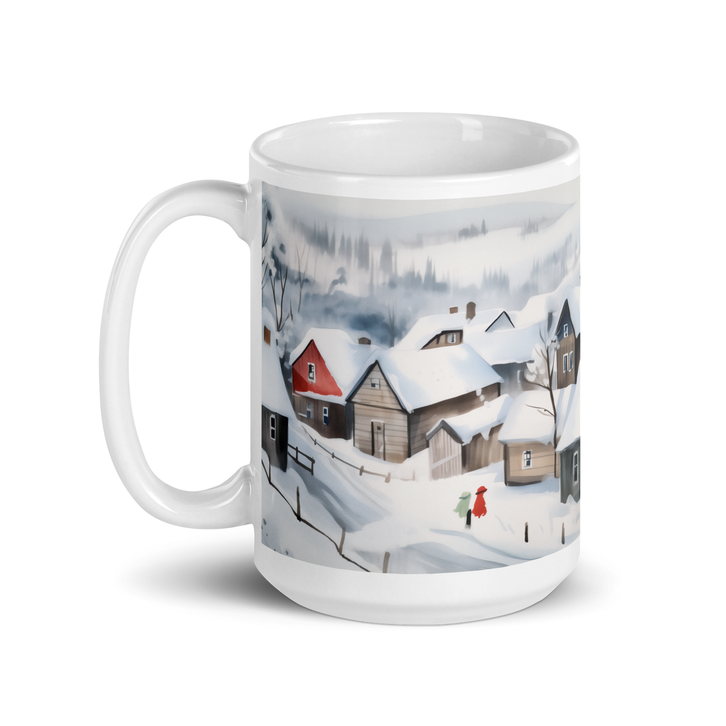 Watercolour Winter Village Mug
