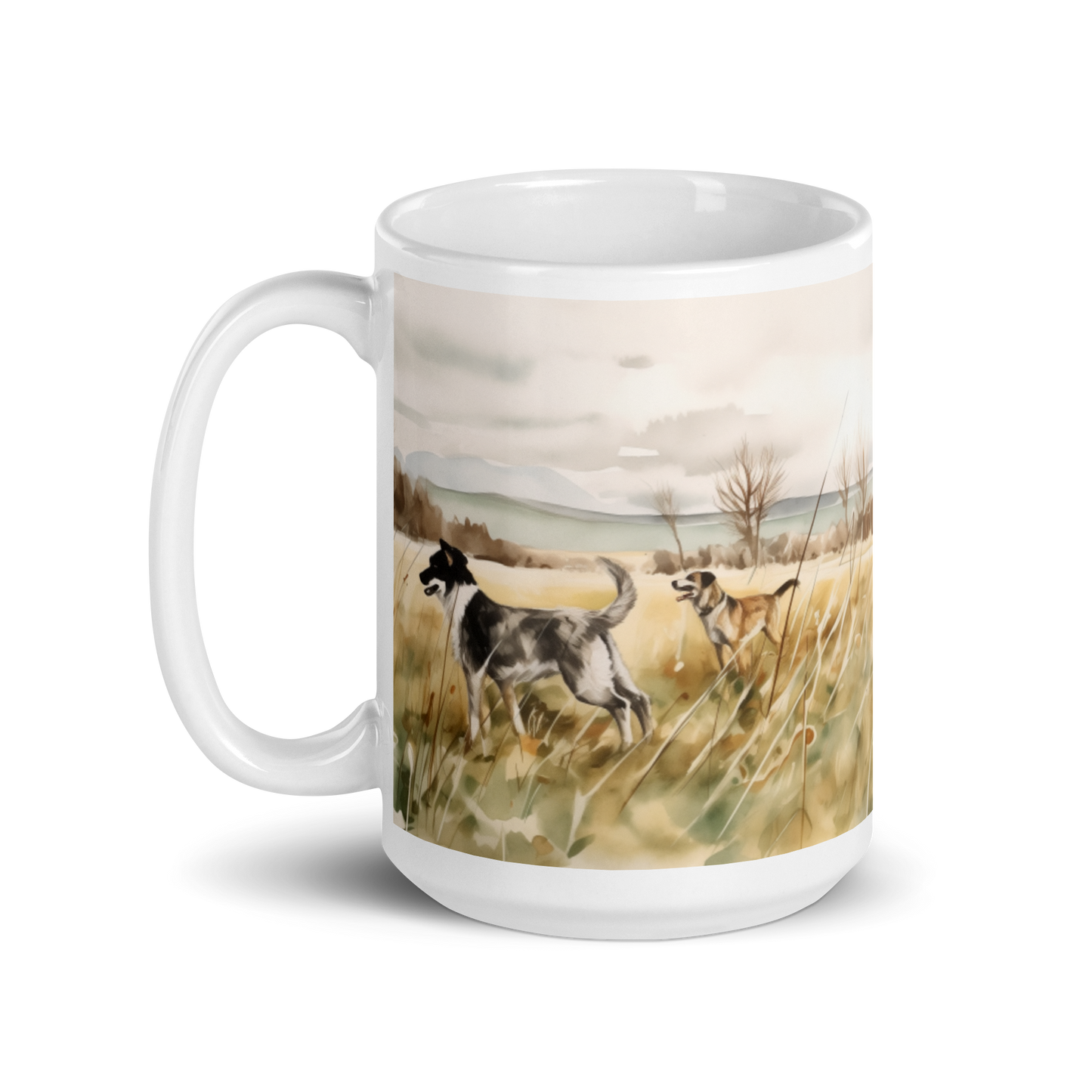 Field Of Dogs Watercolour Mug