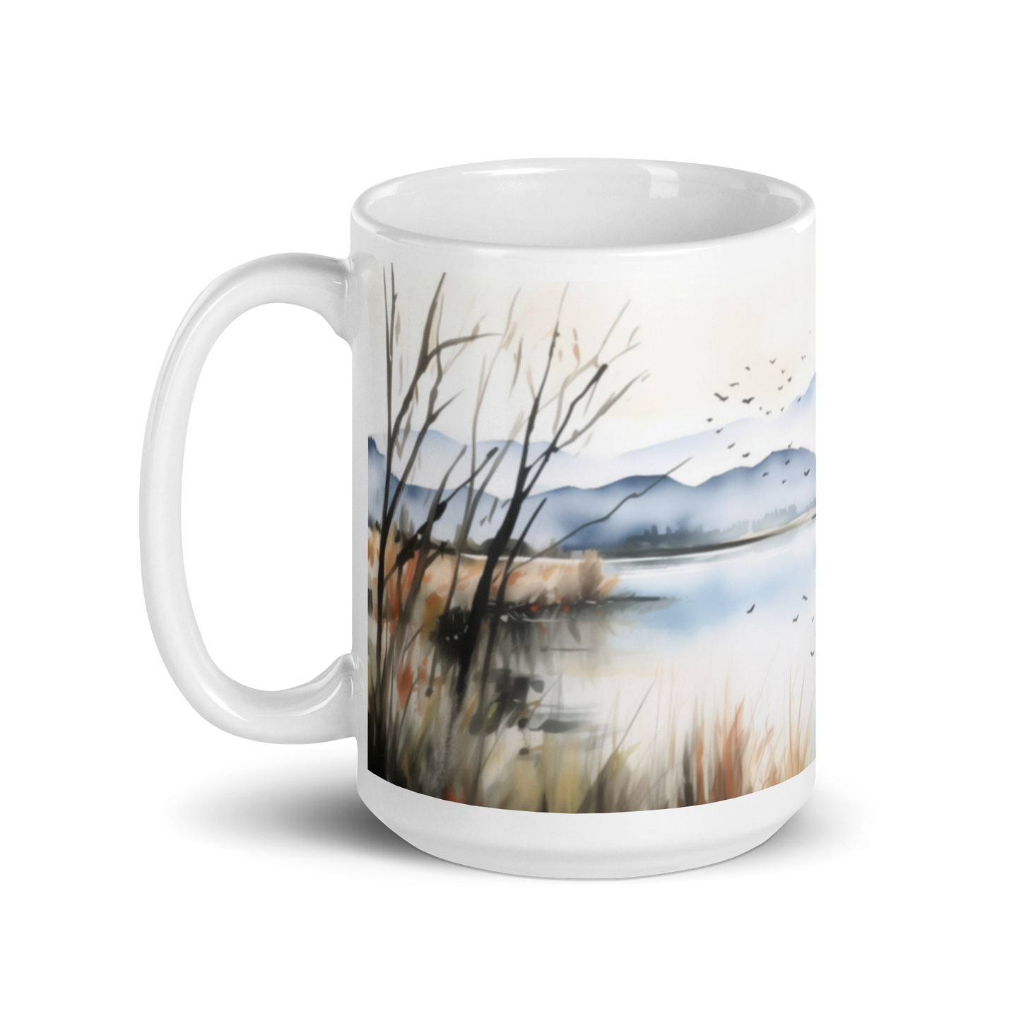 Watercolour Scenic Lake Mug
