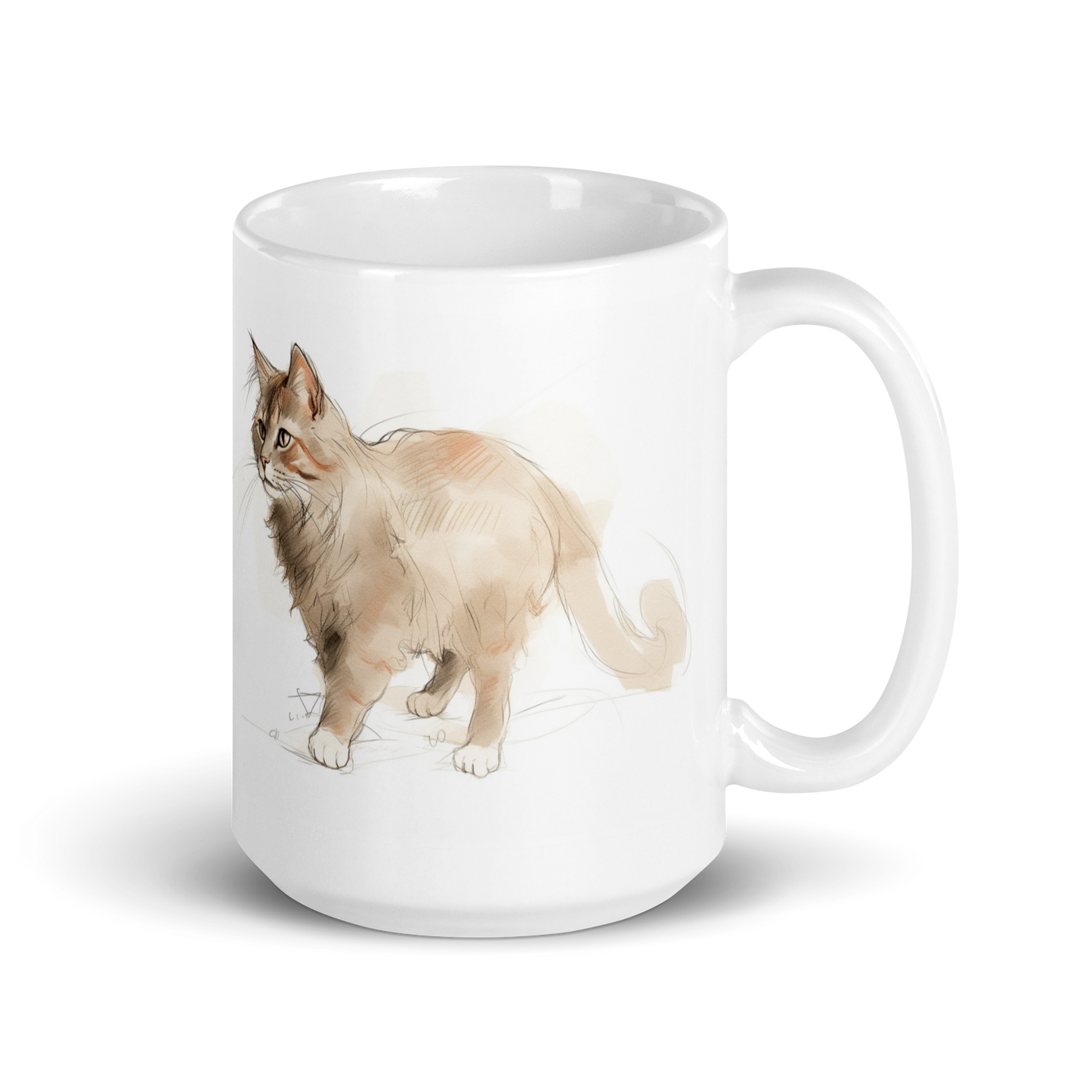 Pencil Sketch Cat Mug