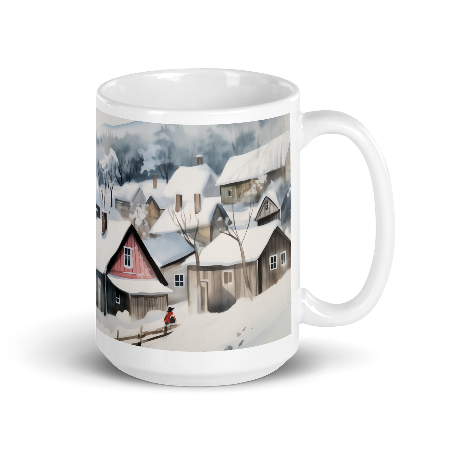 Watercolour Winter Village Mug