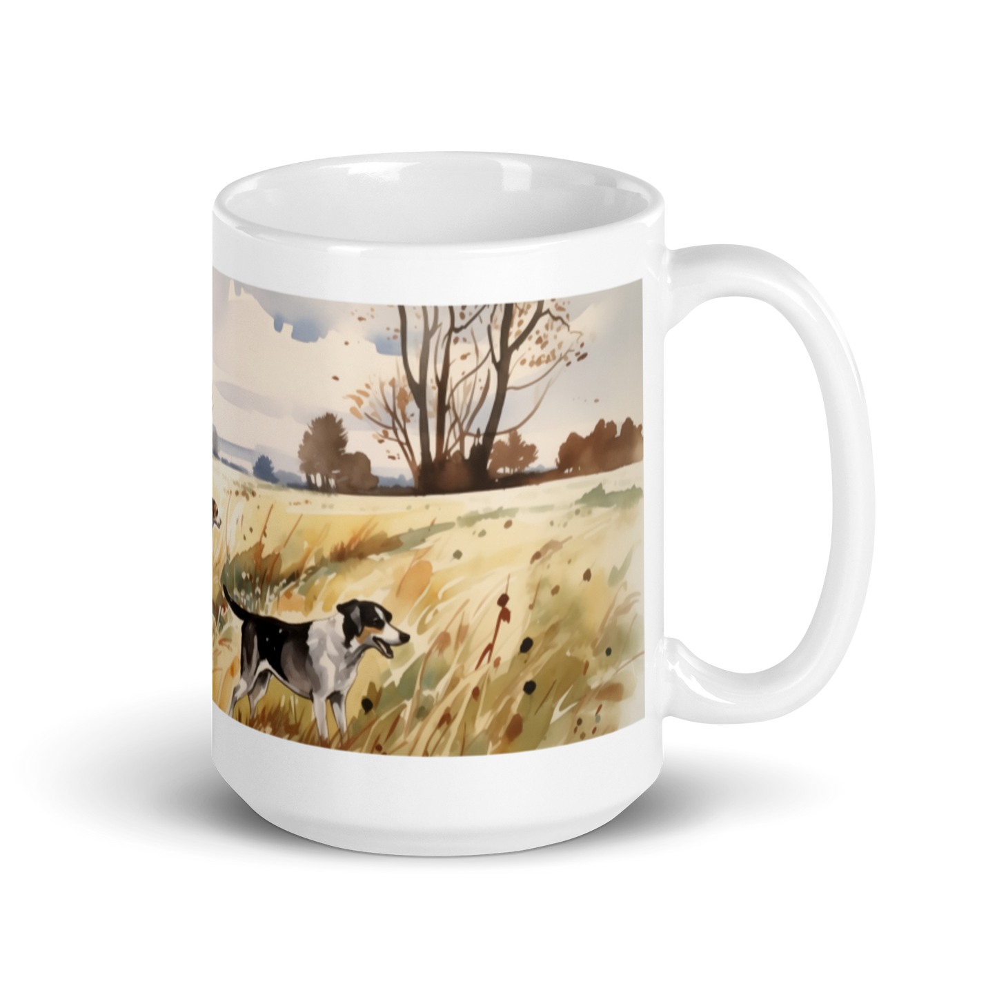 Dogs In A Field Watercolour Mug