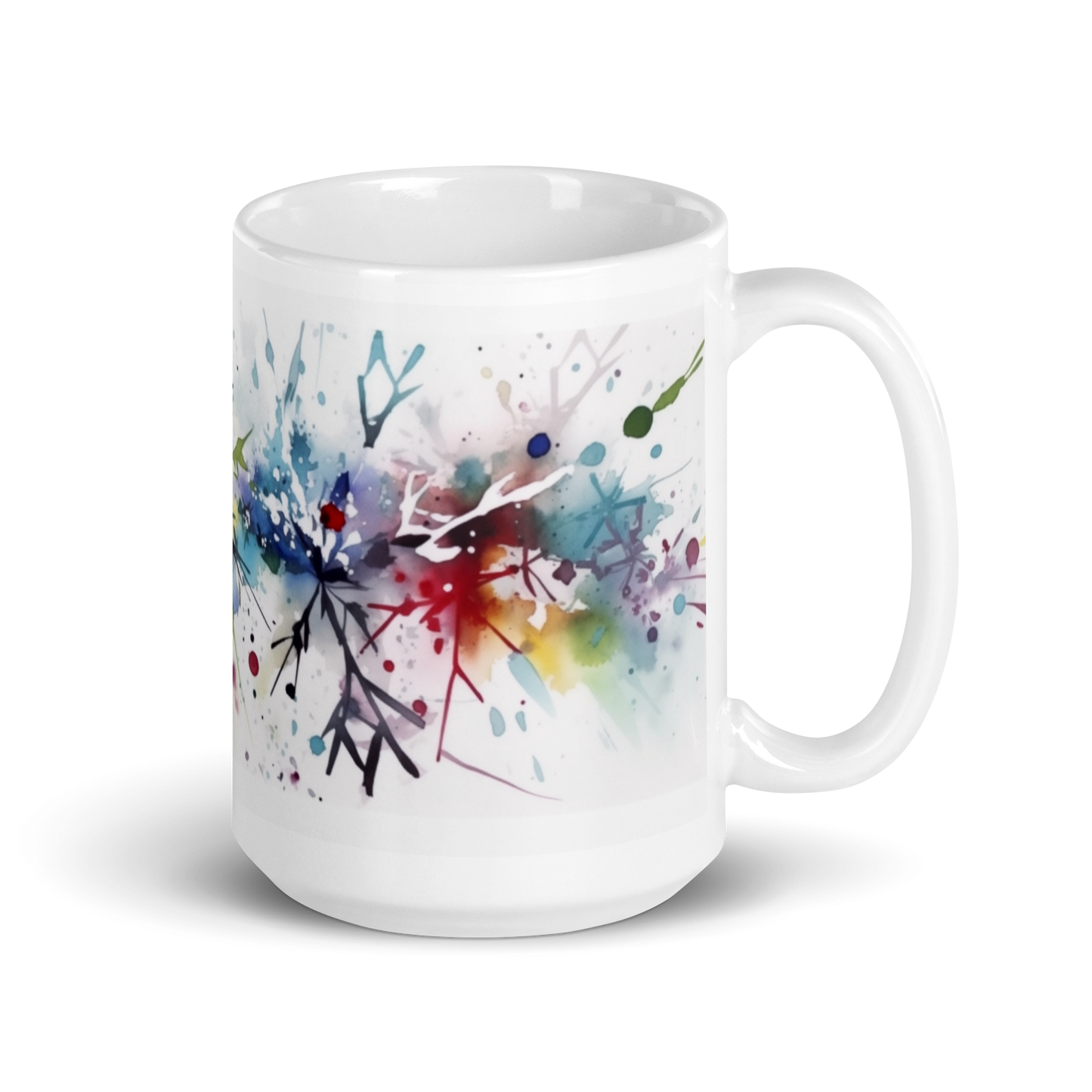 Christmas Watercolour Snowflakes Mug