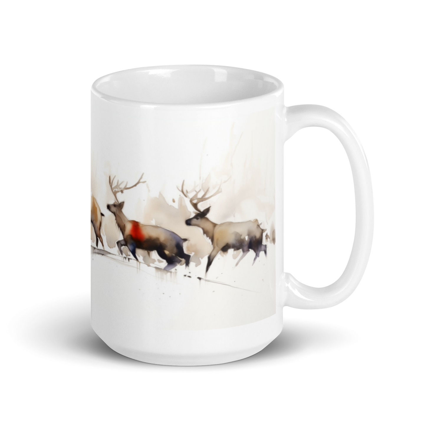 Reindeer Watercolour Mug