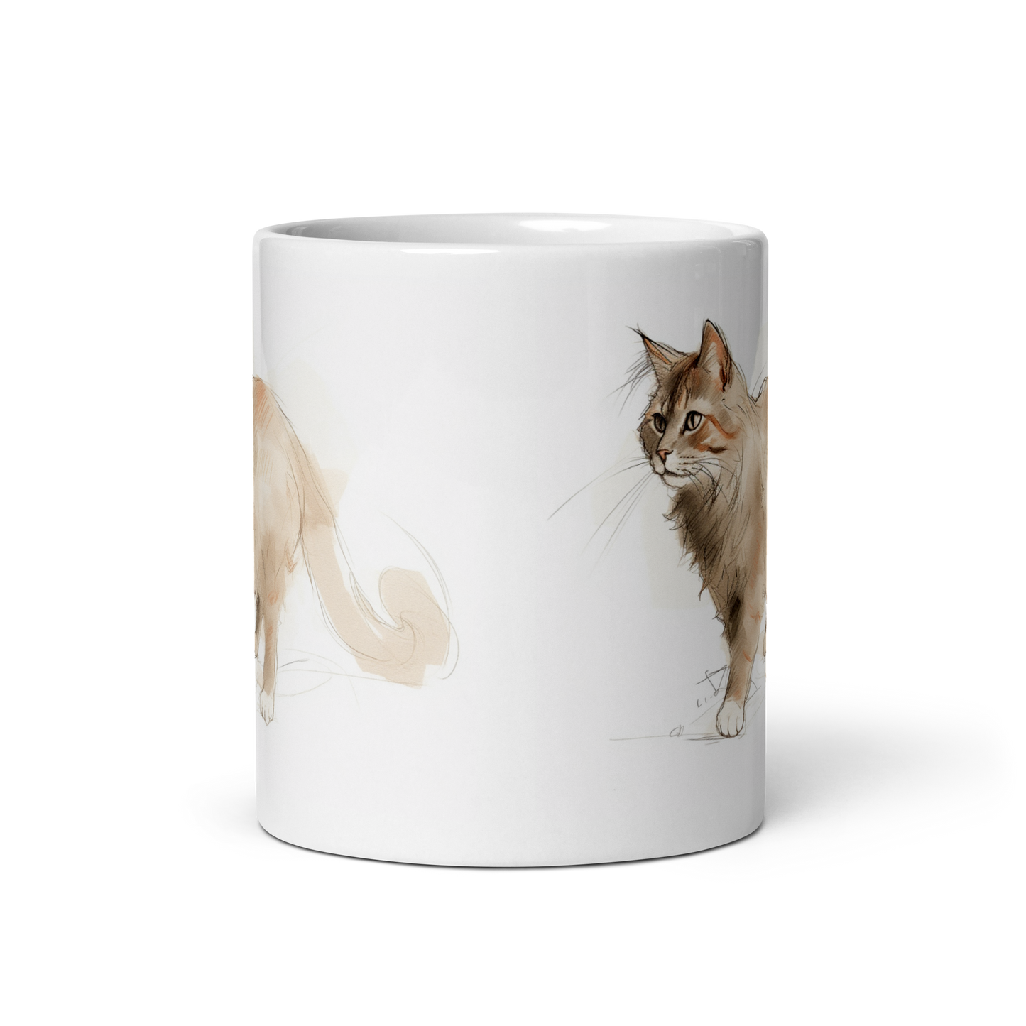 Pencil Sketch Cat Mug
