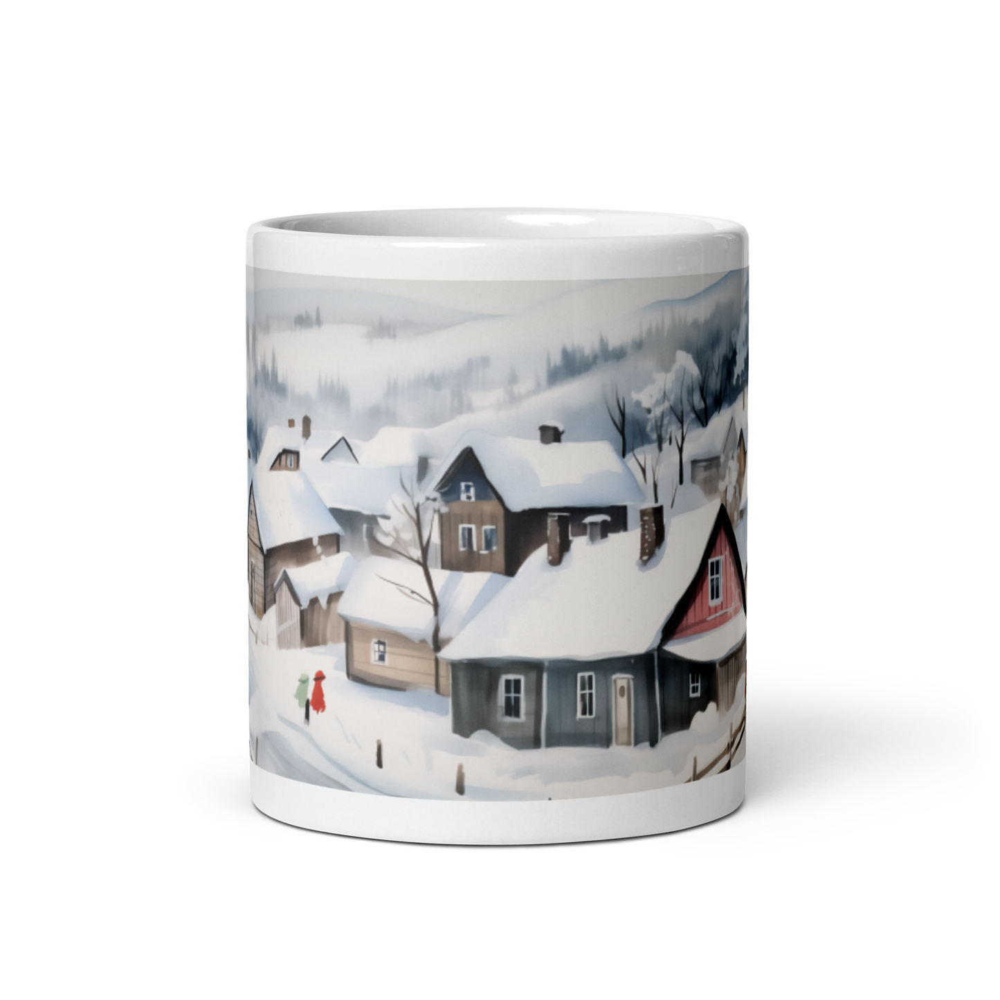 Watercolour Winter Village Mug