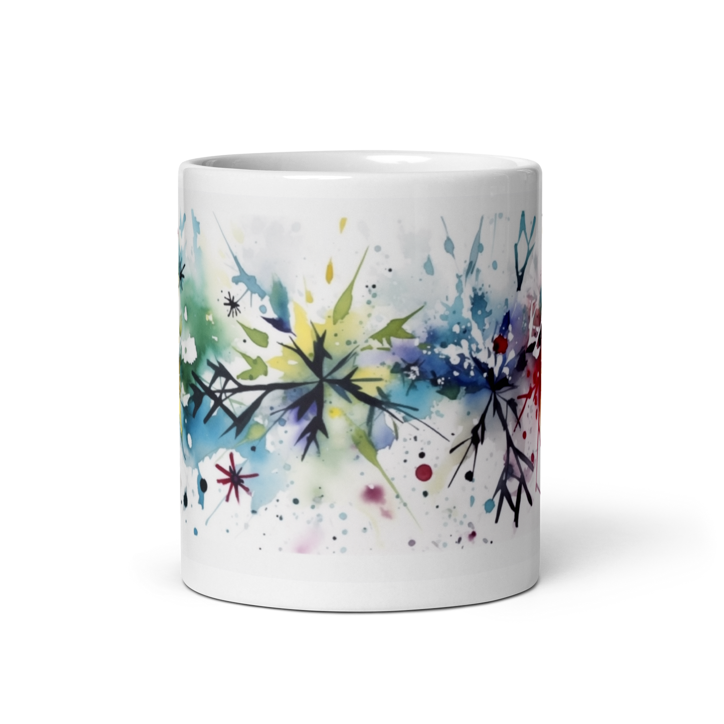 Christmas Watercolour Snowflakes Mug