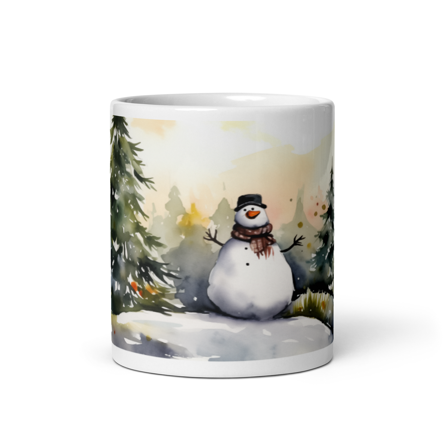 Christmas Snowman Watercolour Mug