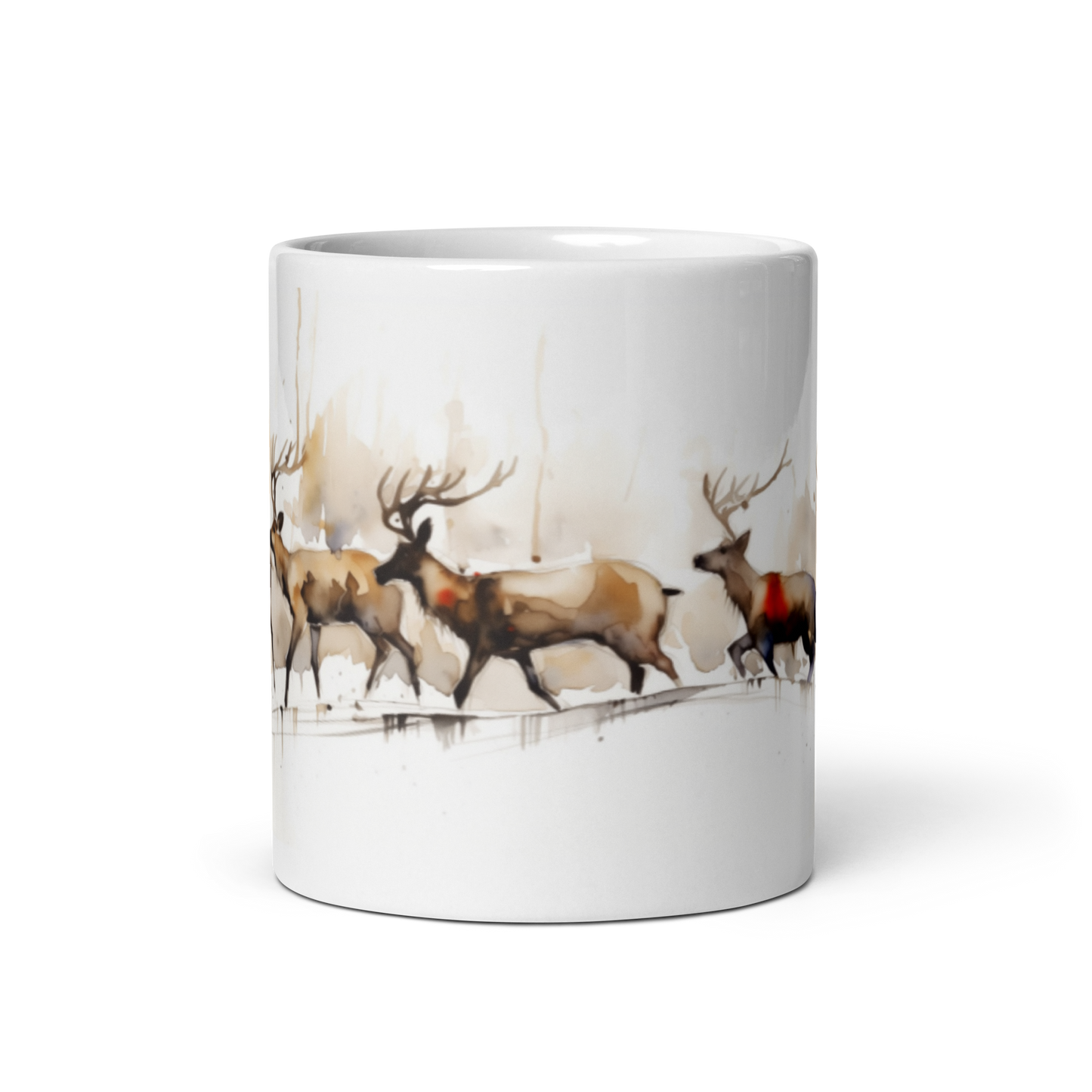 Reindeer Watercolour Mug