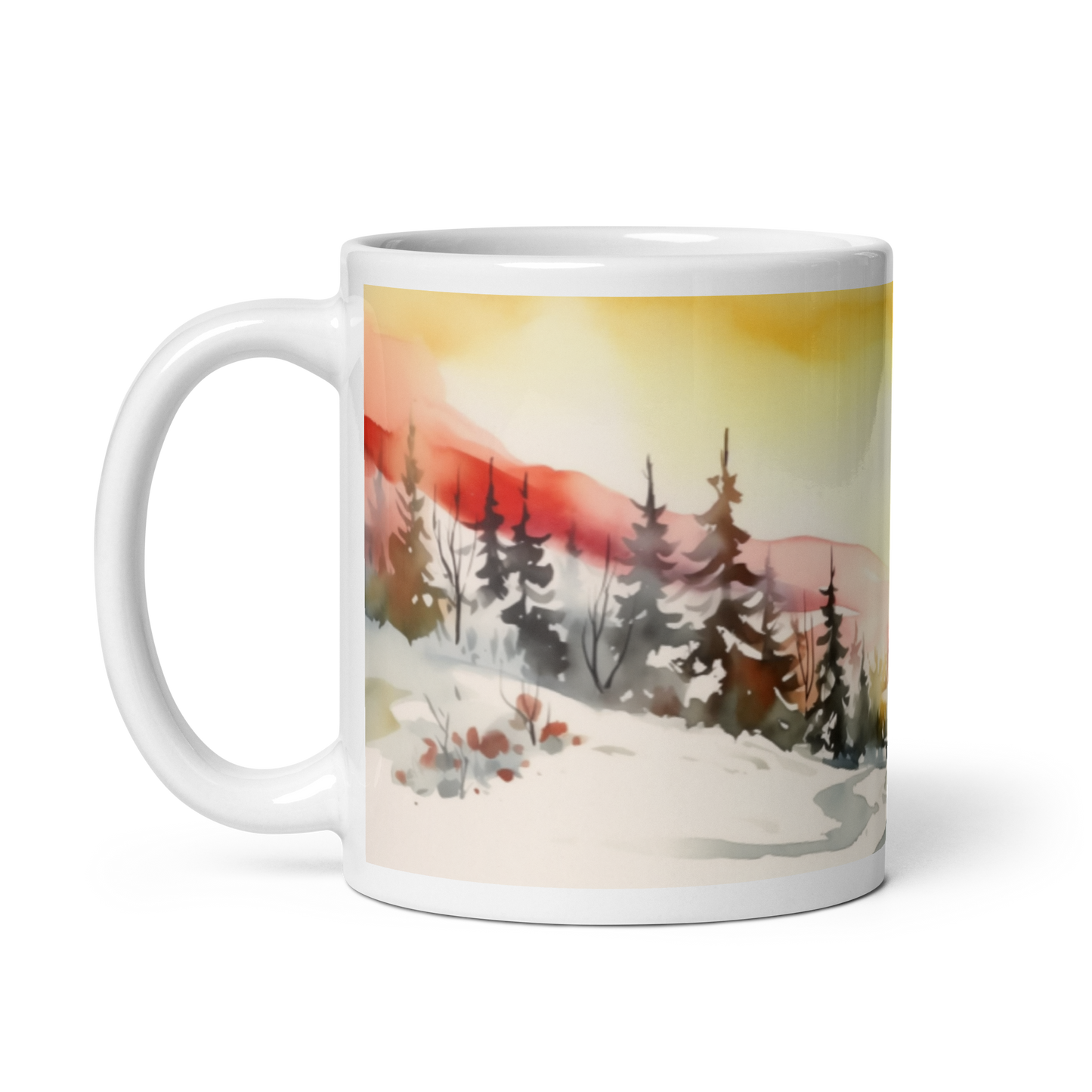 Christmas Watercolour Painting Mug