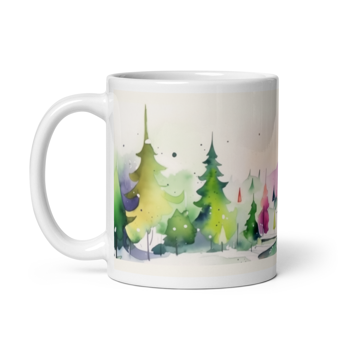 Colourful Christmas Watercolour Mug