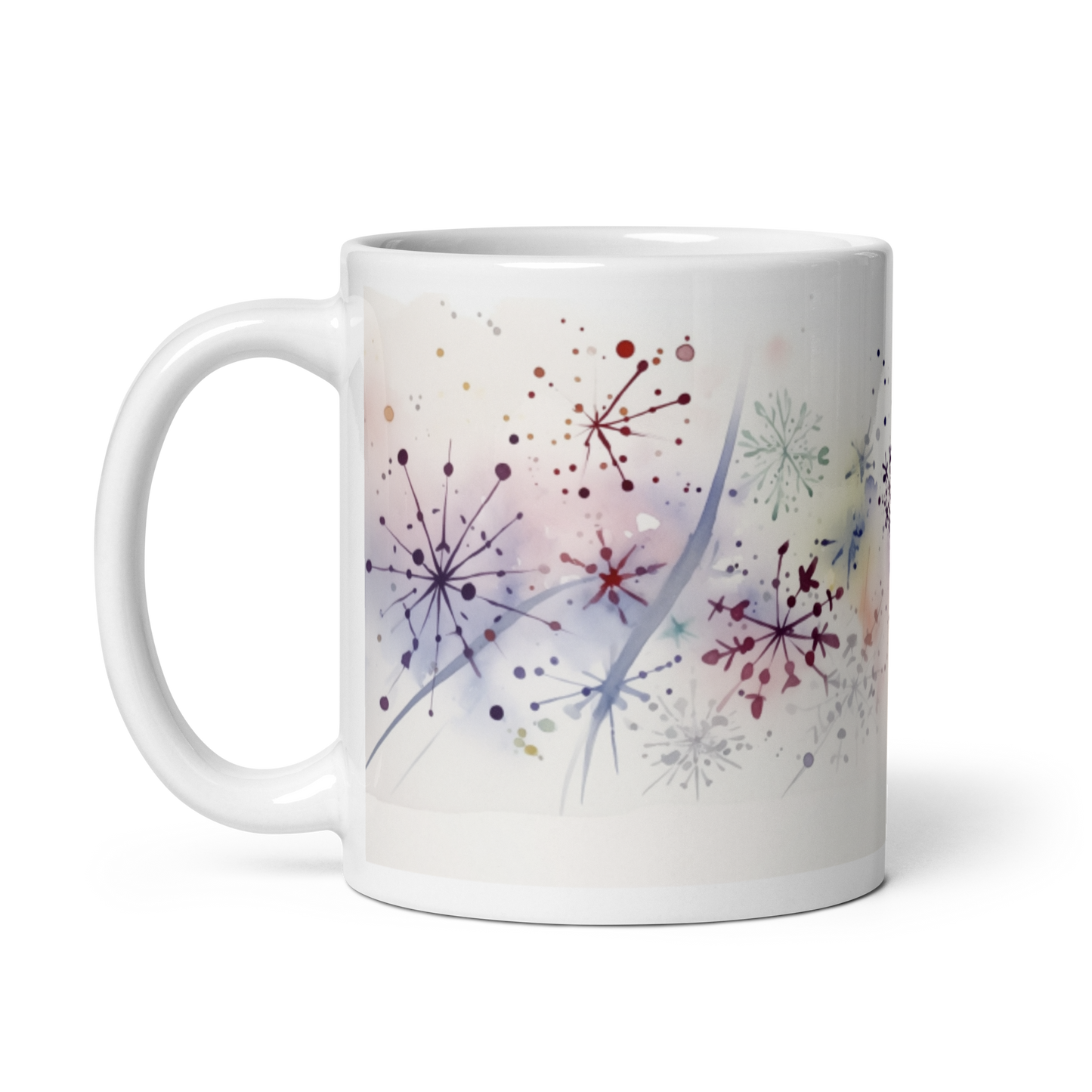 Christmas Snowflakes Watercolour Mug