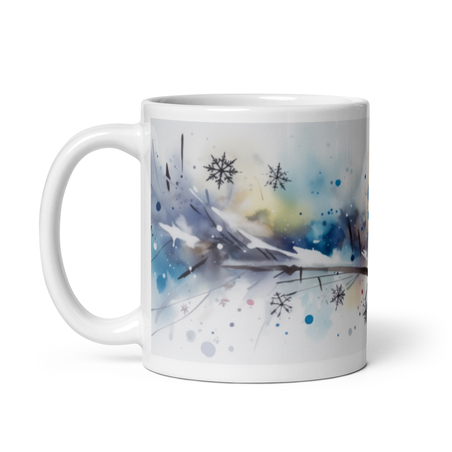 Watercolour Christmas Snowflakes Mug