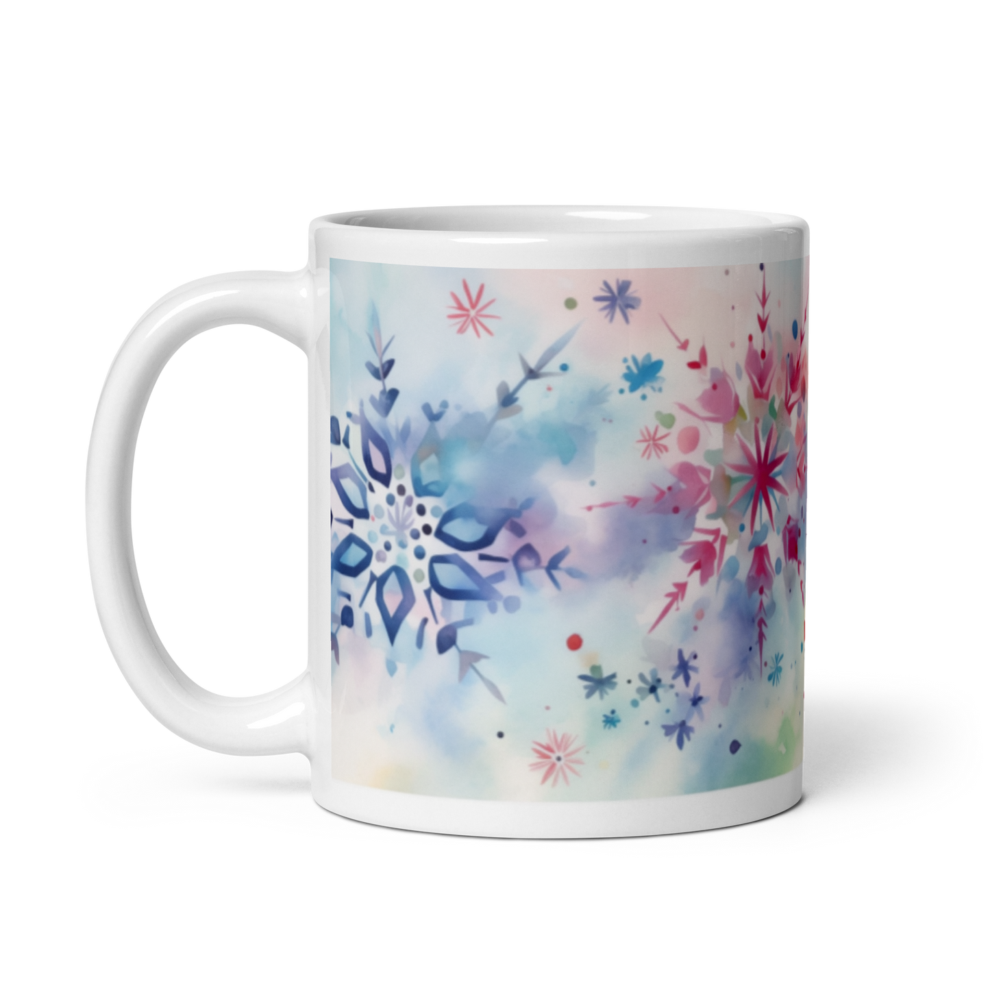 Snowflakes Watercolour Christmas Mug