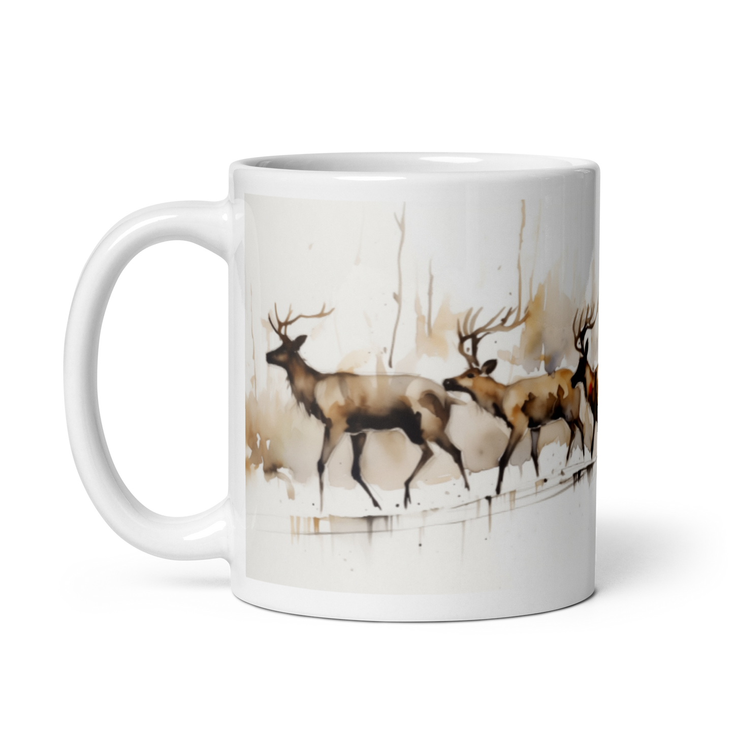 Reindeer Watercolour Mug