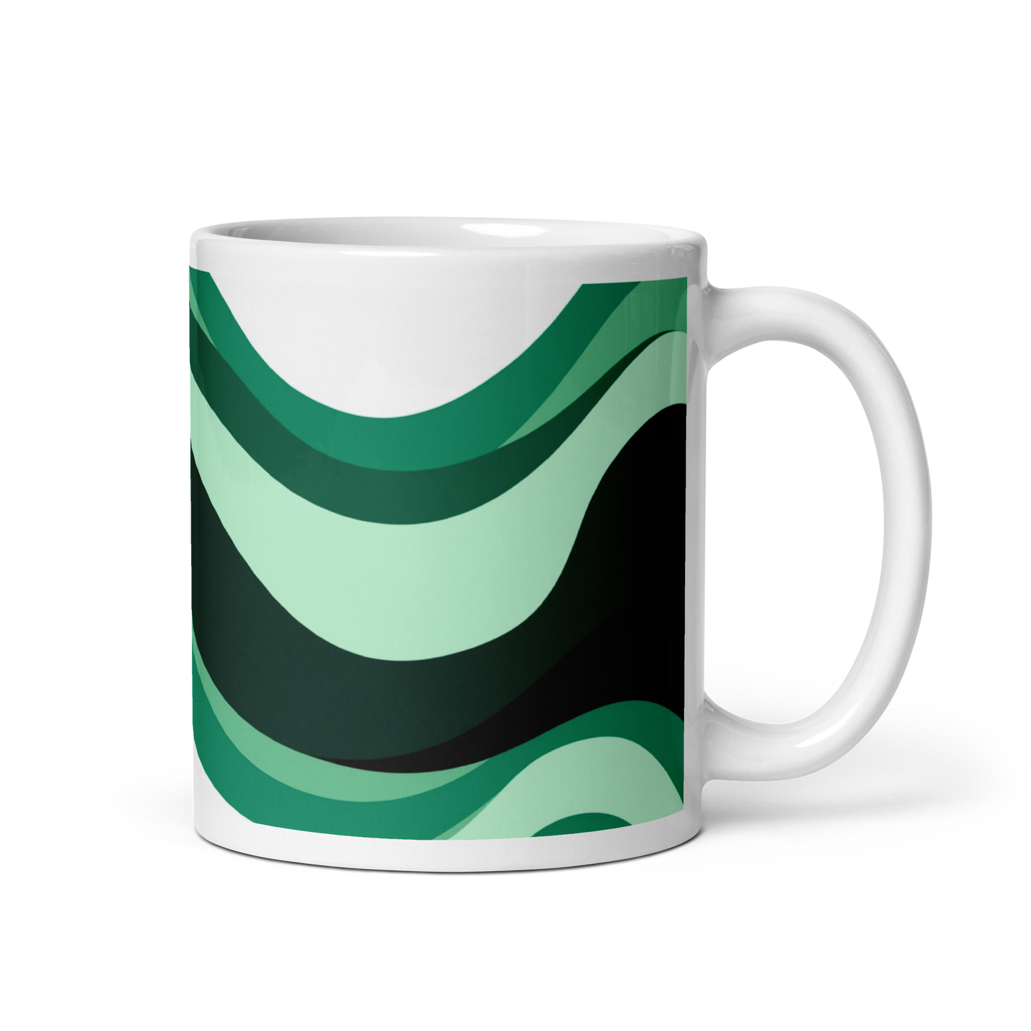 Wavy Green Pattern Mug
