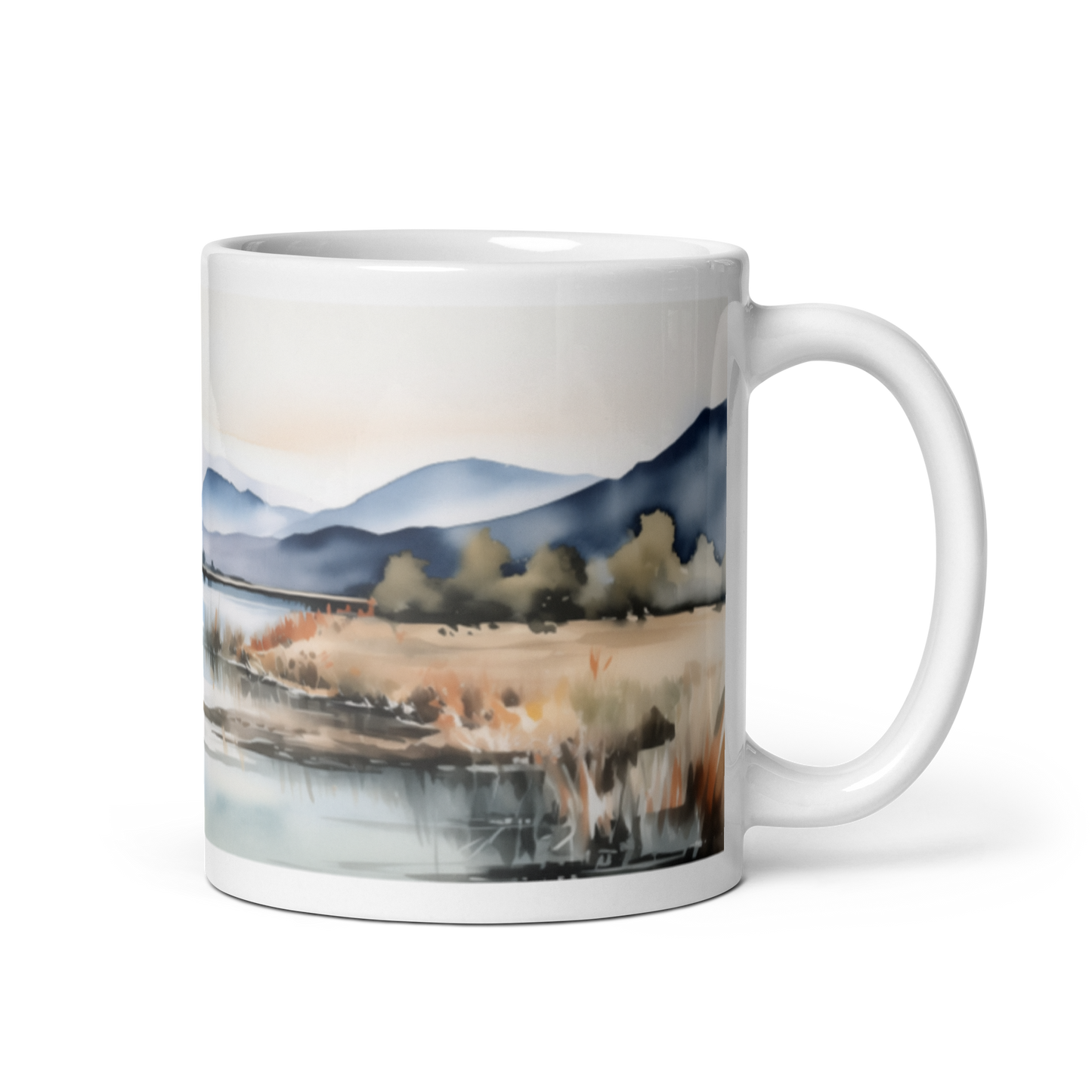 Watercolour Scenic Lake Mug