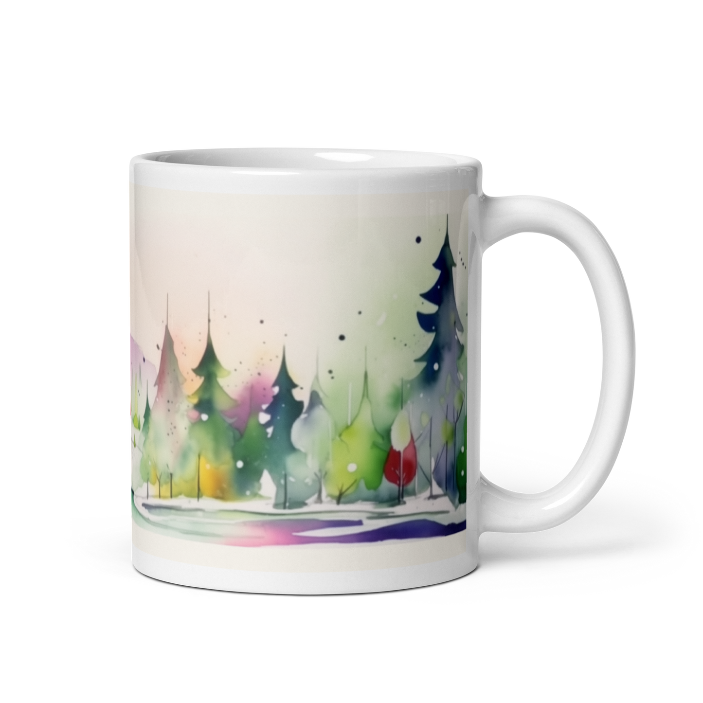 Colourful Christmas Watercolour Mug