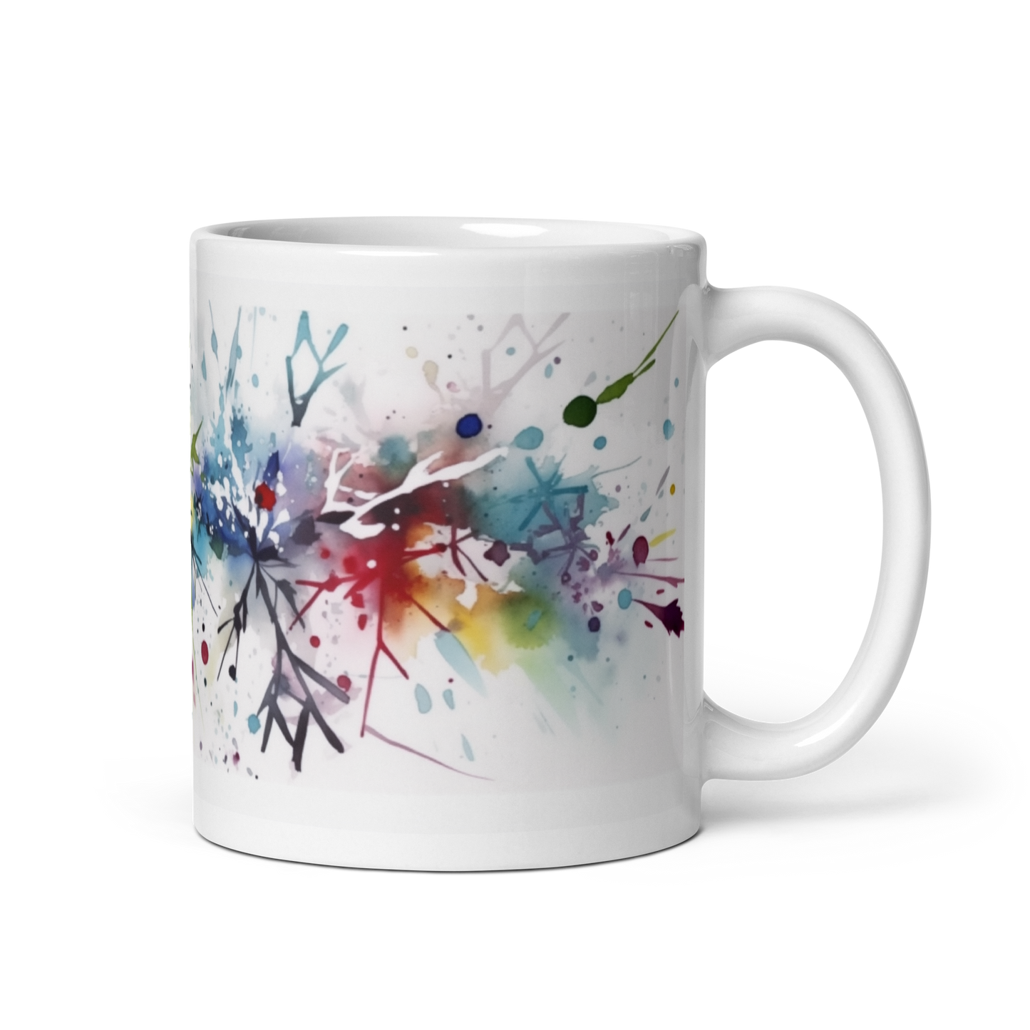 Christmas Watercolour Snowflakes Mug