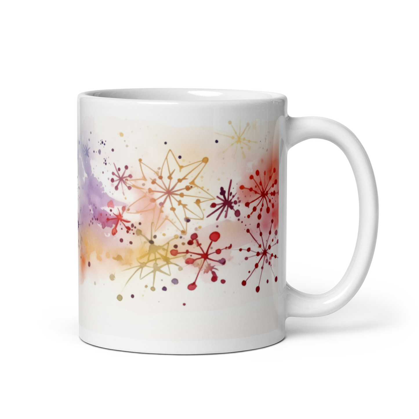 Christmas Snowflakes Watercolour Mug