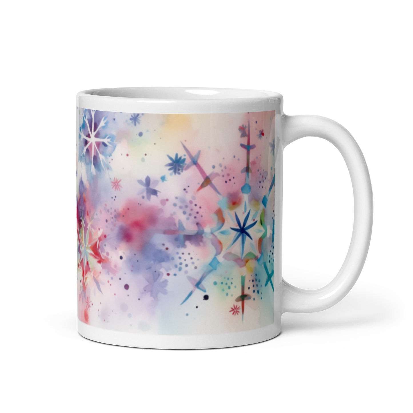 Snowflakes Watercolour Christmas Mug