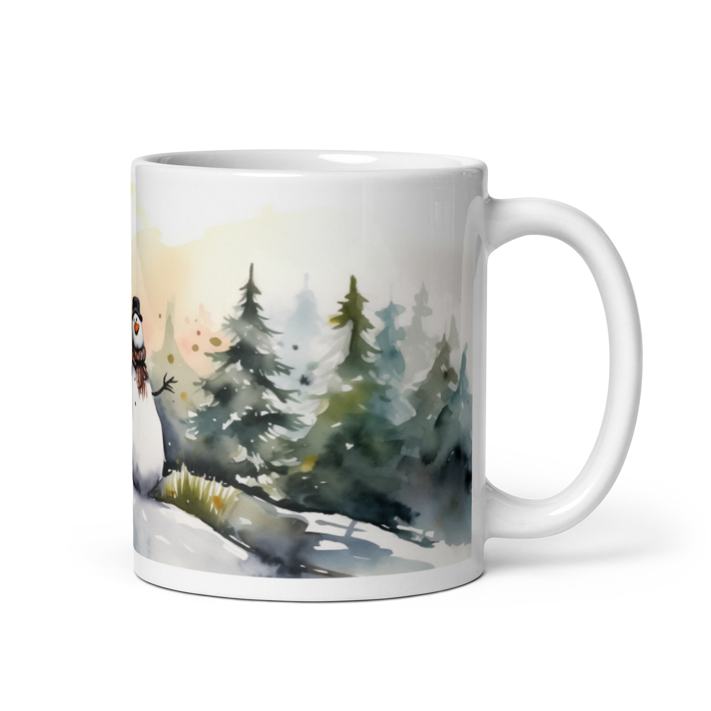 Christmas Snowman Watercolour Mug