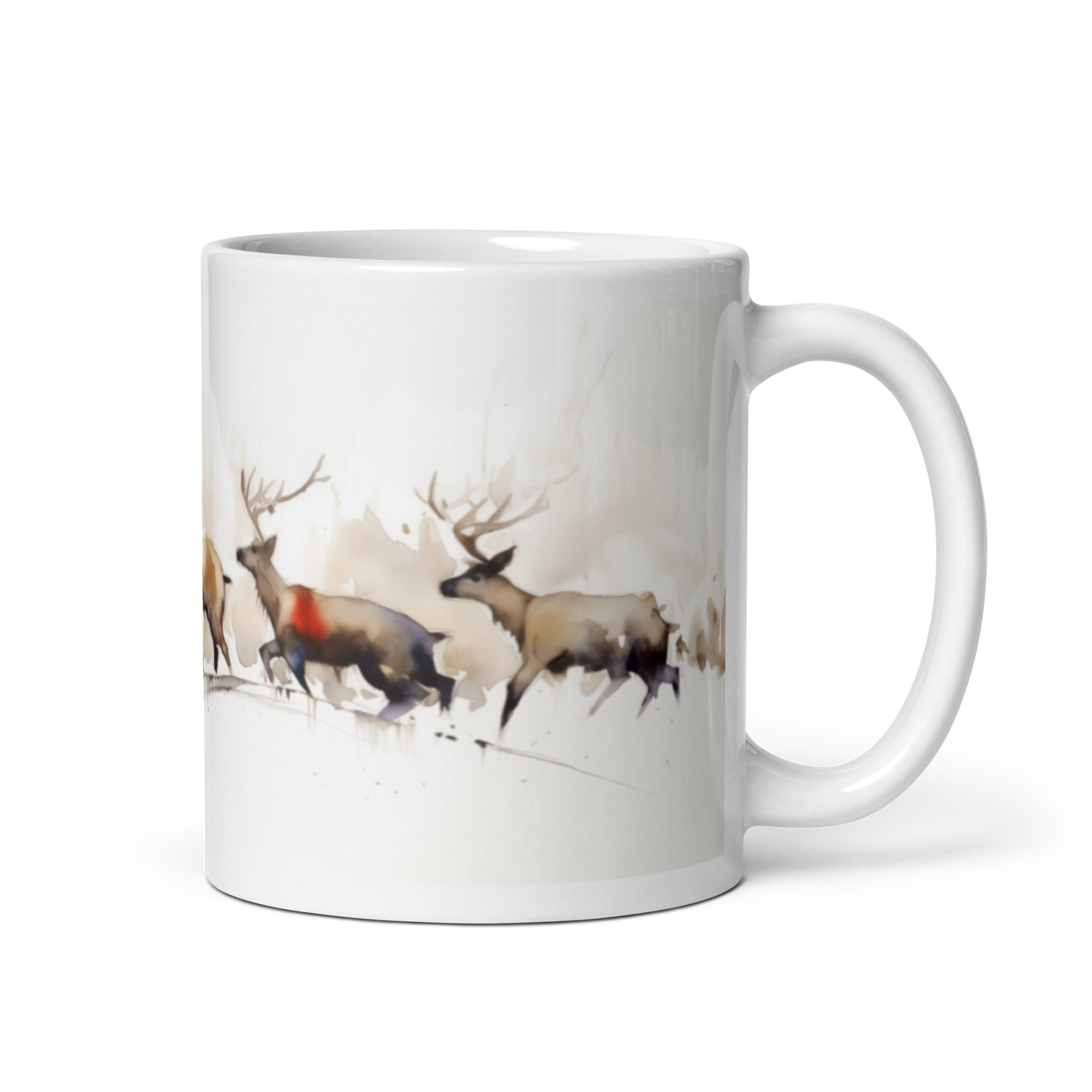 Reindeer Watercolour Mug
