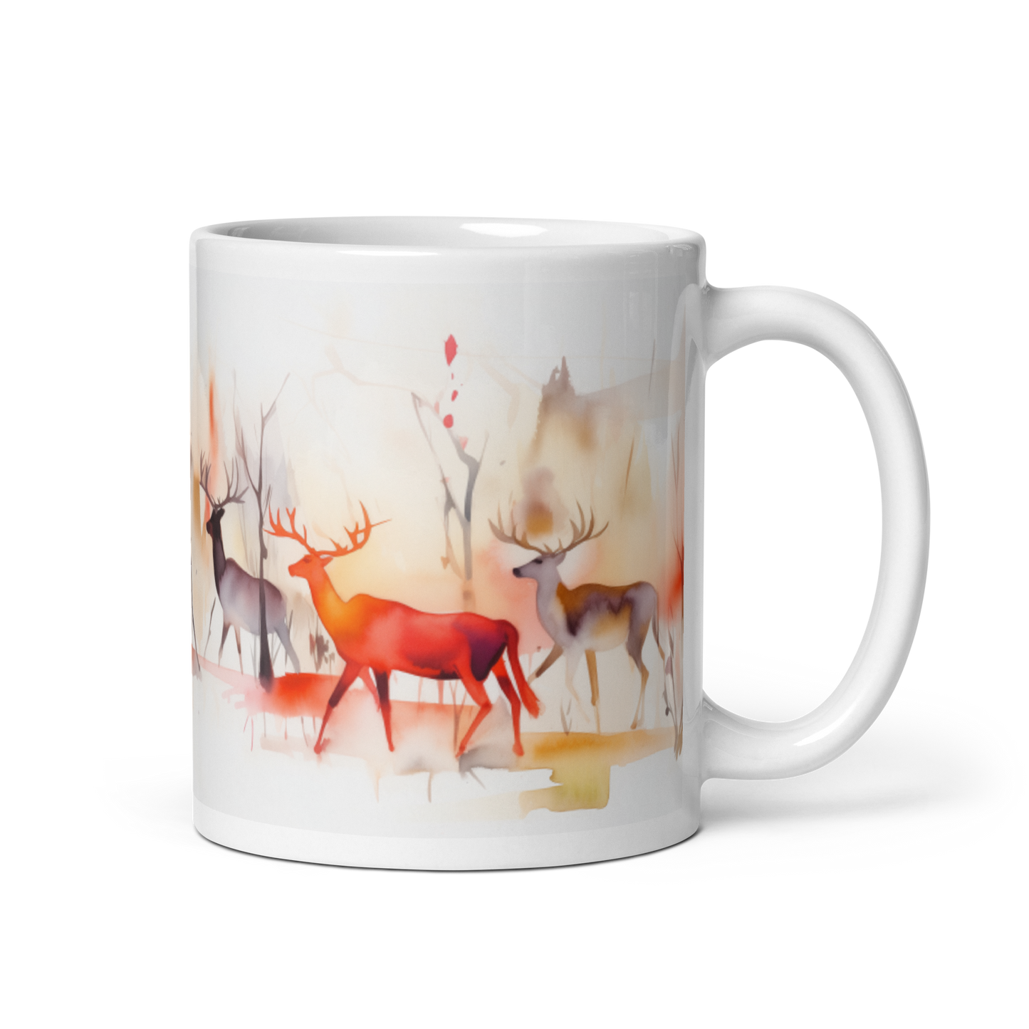 Watercolour Reindeer Mug