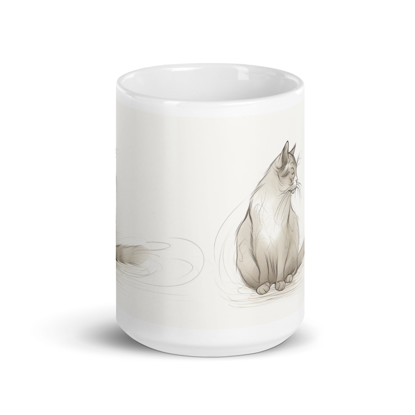 Grey Cat Pencil Sketch Mug