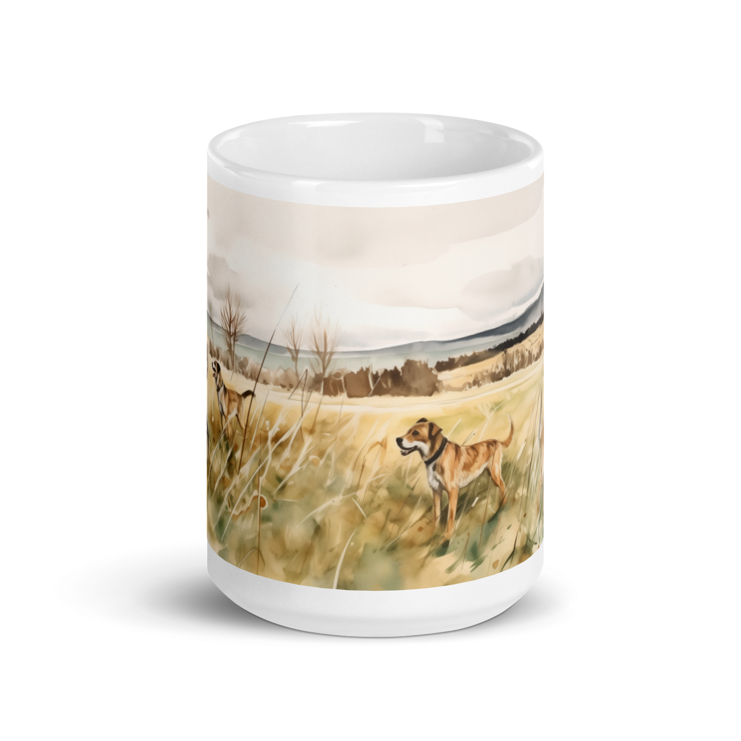 Field Of Dogs Watercolour Mug