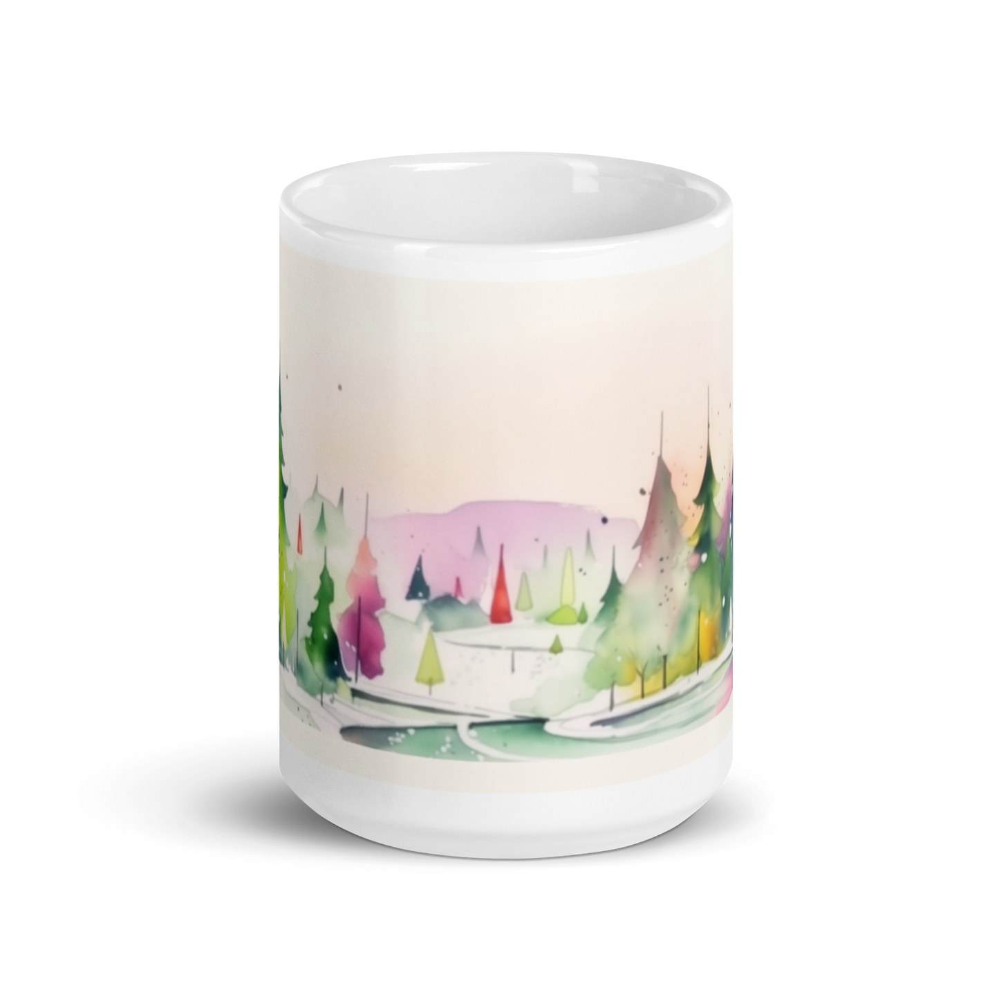 Colourful Christmas Watercolour Mug