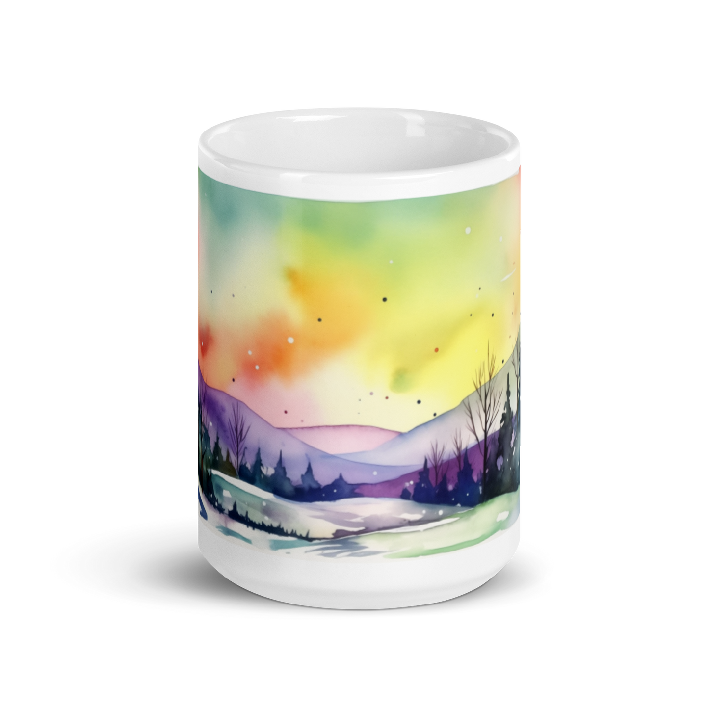 Colourful Watercolour Winter Landscape Mug