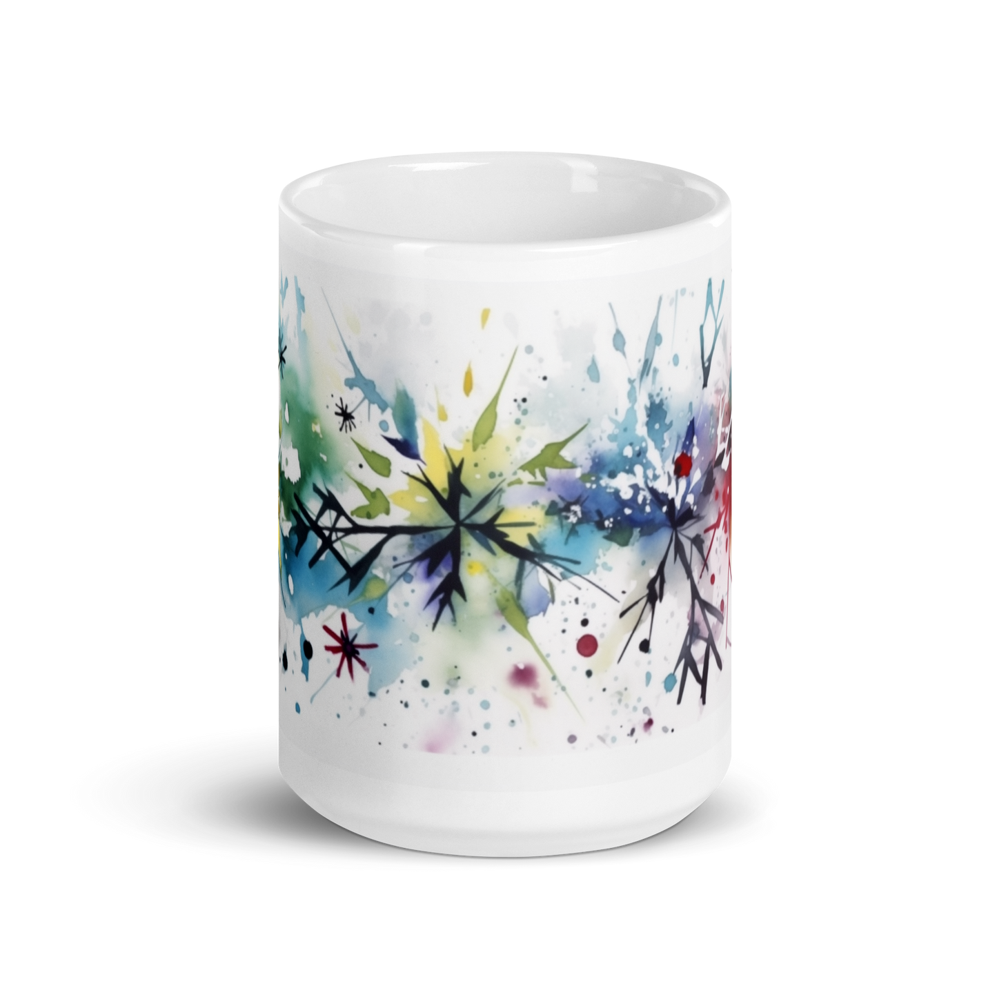 Christmas Watercolour Snowflakes Mug