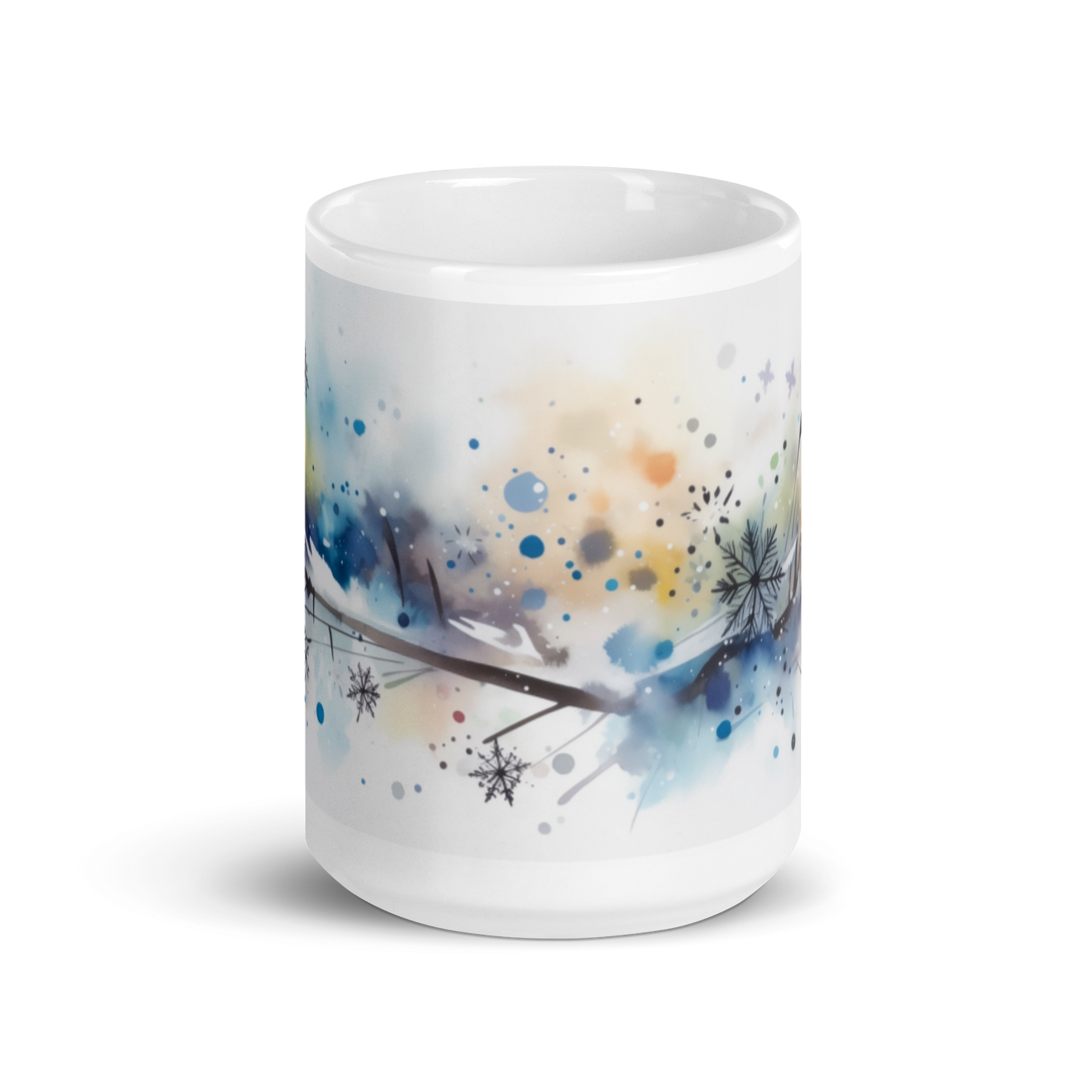 Watercolour Christmas Snowflakes Mug