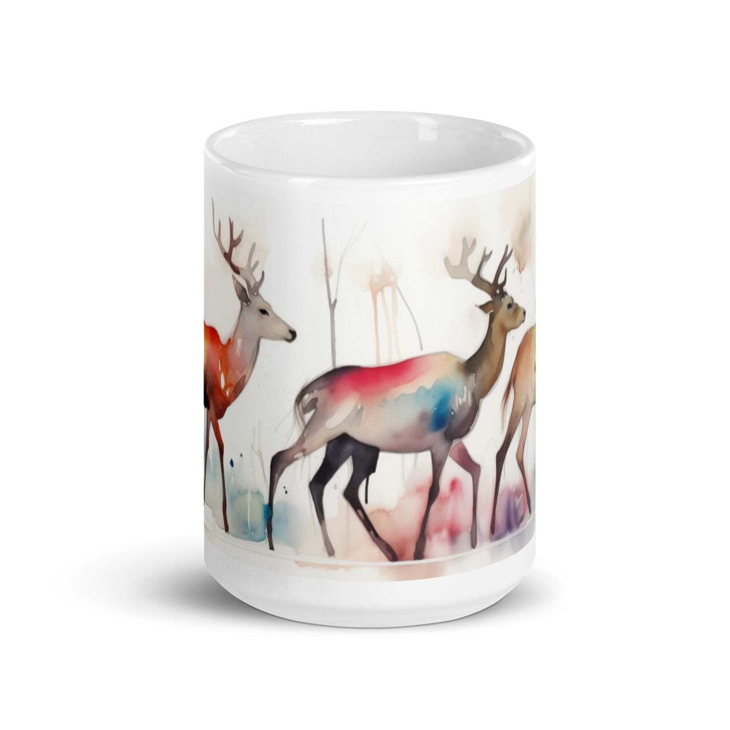 Christmas Reindeer Watercolour Mug