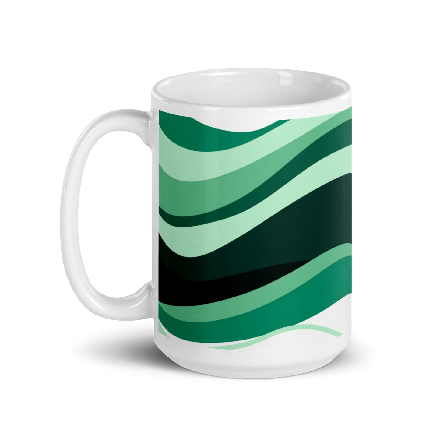 Wavy Green Pattern Mug