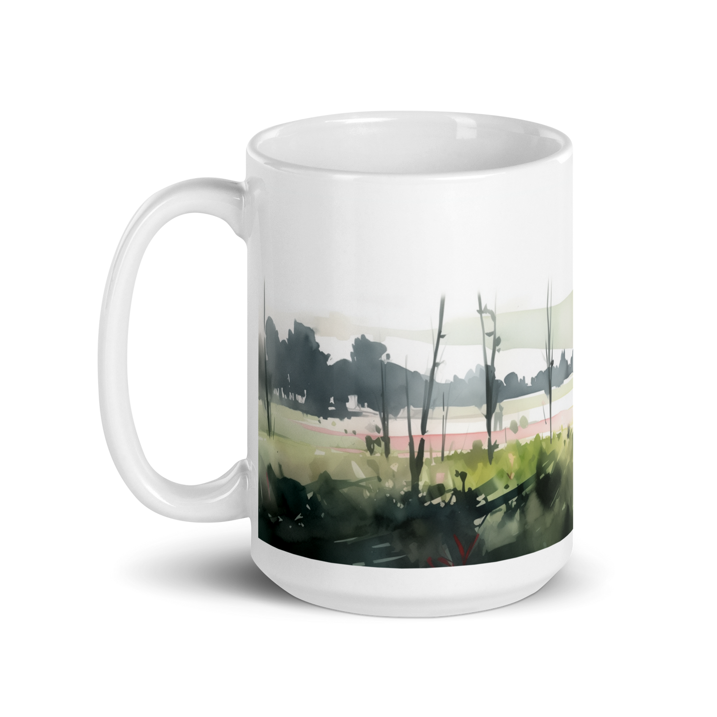 Watercolour Bunnies In A Field Painting Mug