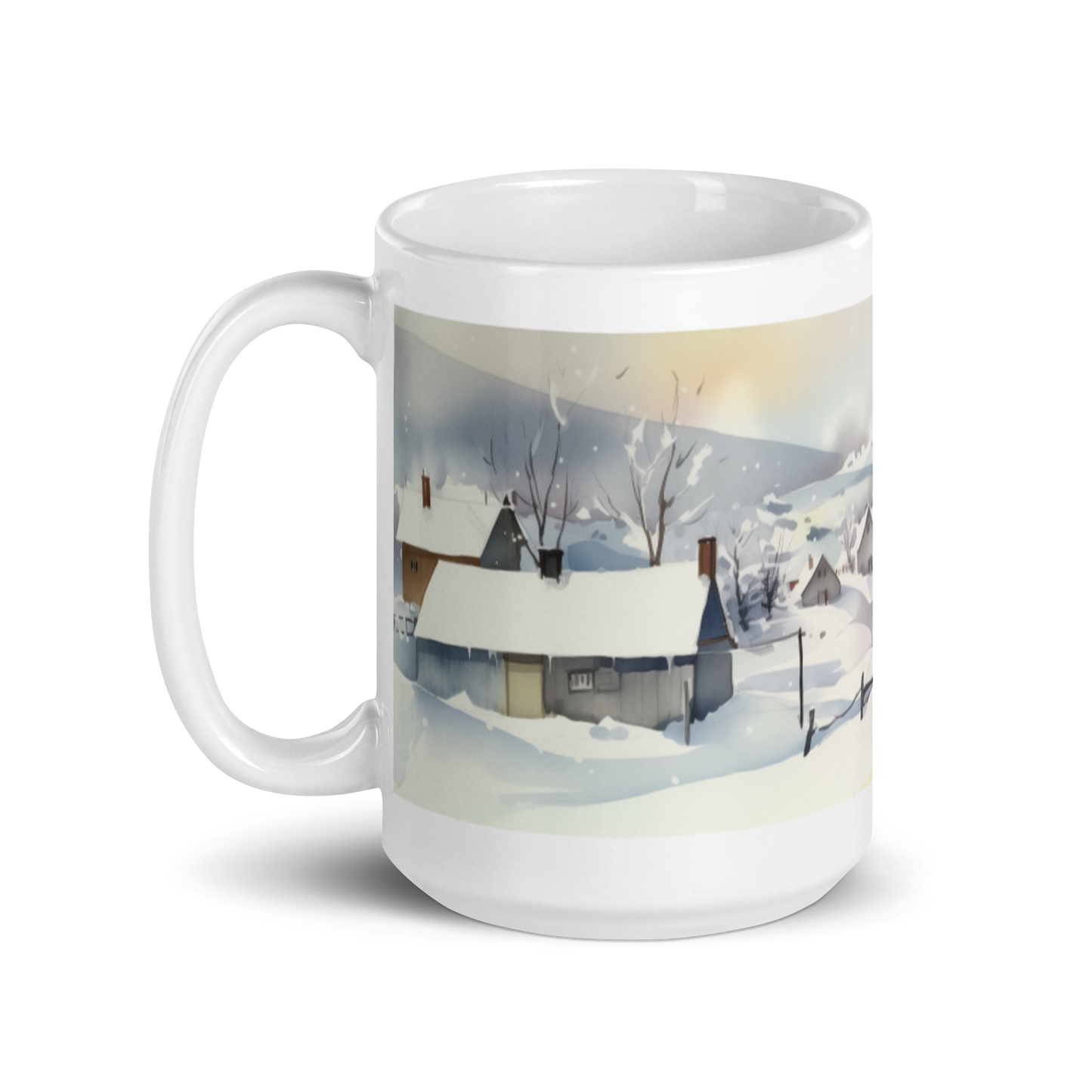 Winter Village Watercolour Mug