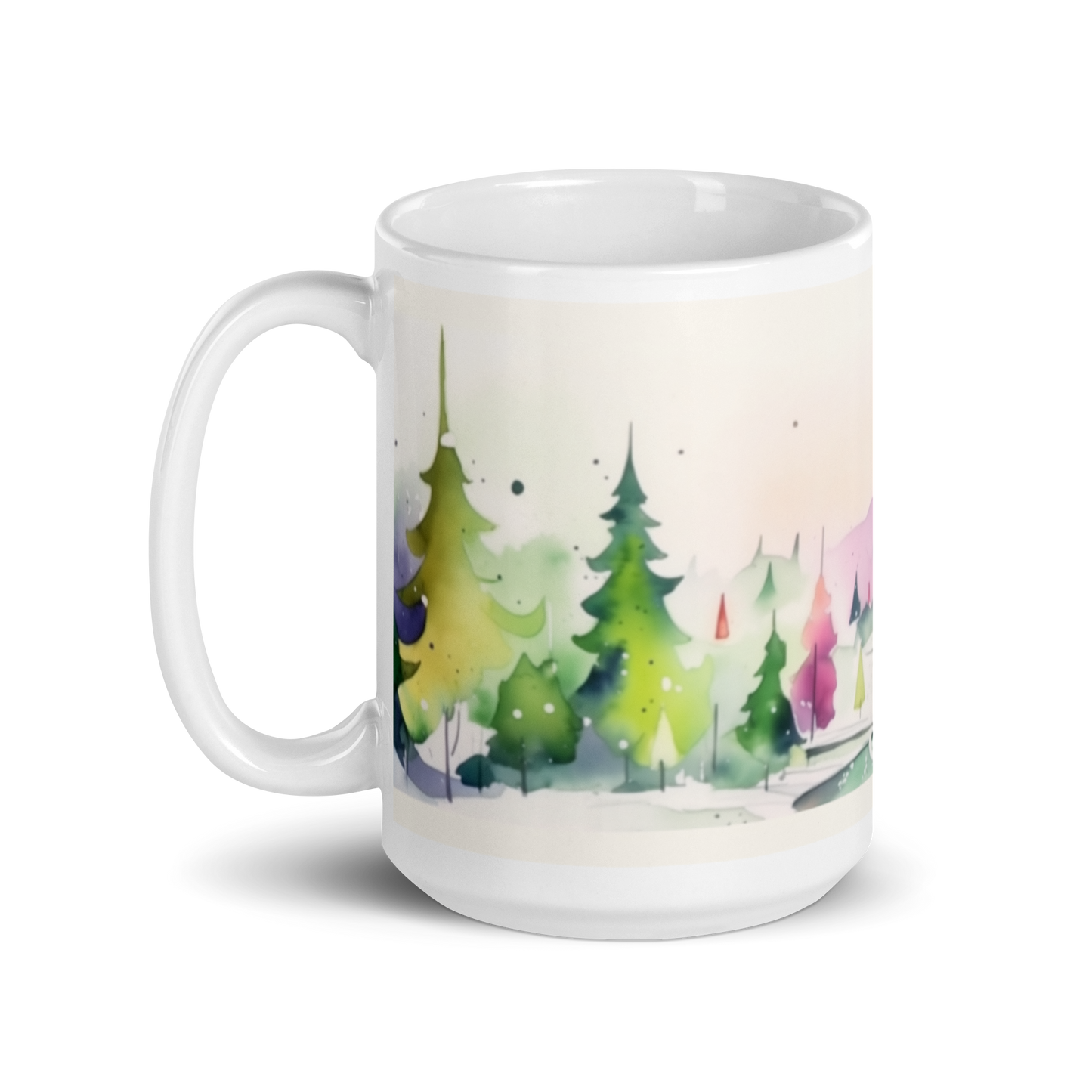Colourful Christmas Watercolour Mug